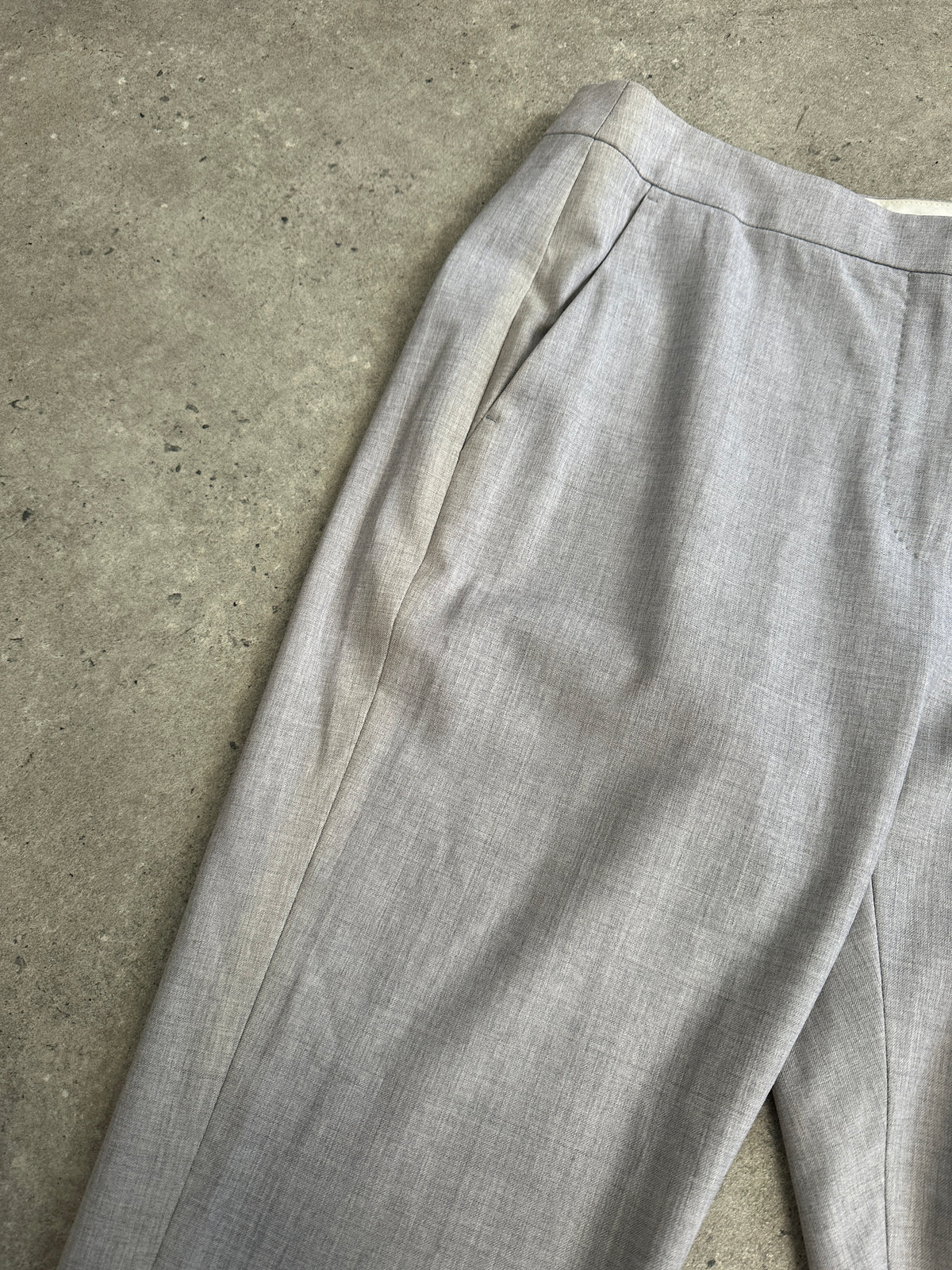 Max Mara 1990s Pure Wool Straight Leg Tailored Trousers - W28