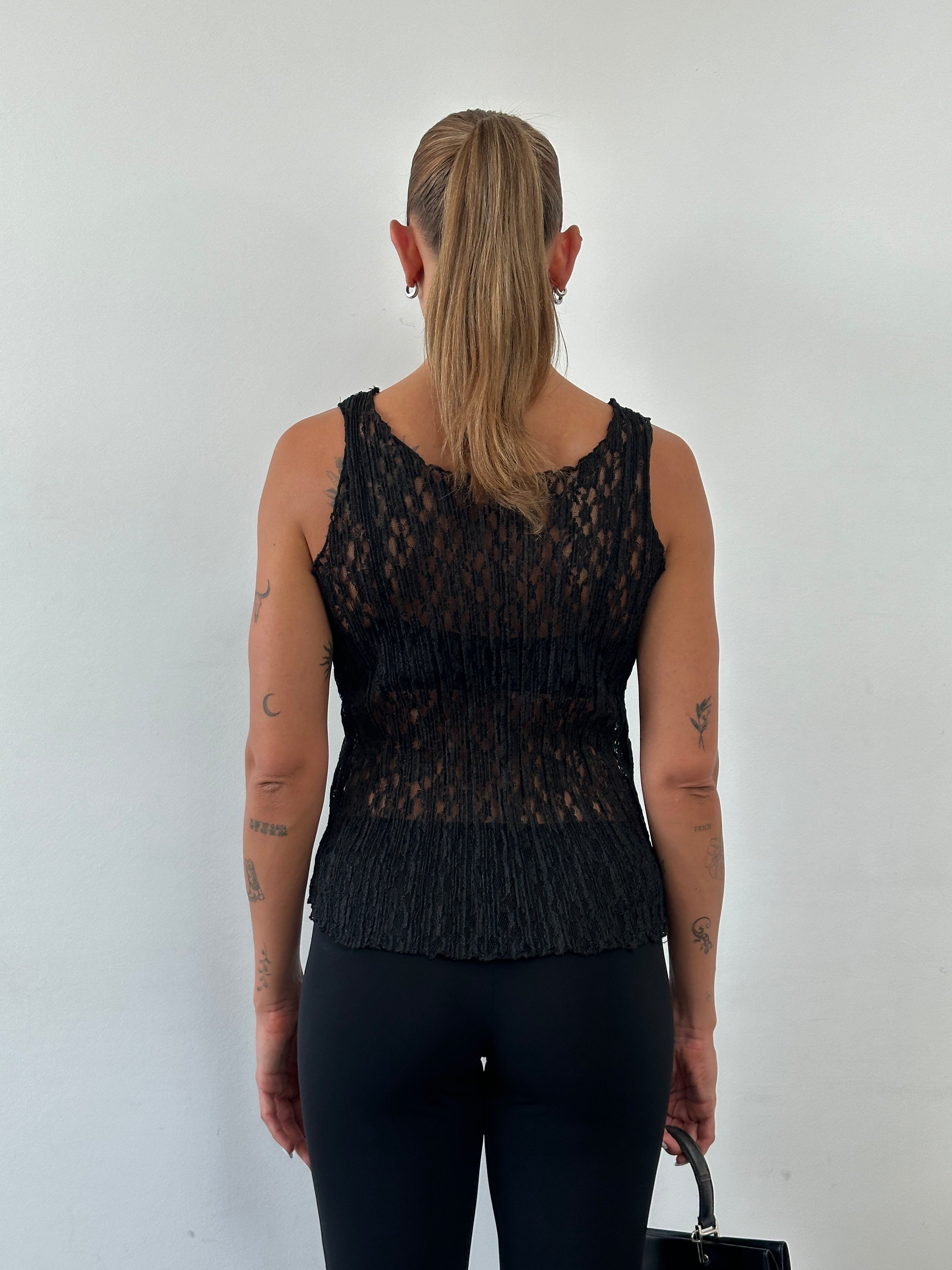 Vintage Lace Vest Top - M - SYLK