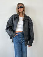 Vintage Leather Bomber Jacket - XL - SYLK