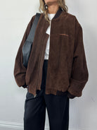 Vintage Suede Leather Bomber Jacket - XL/XXL - SYLK