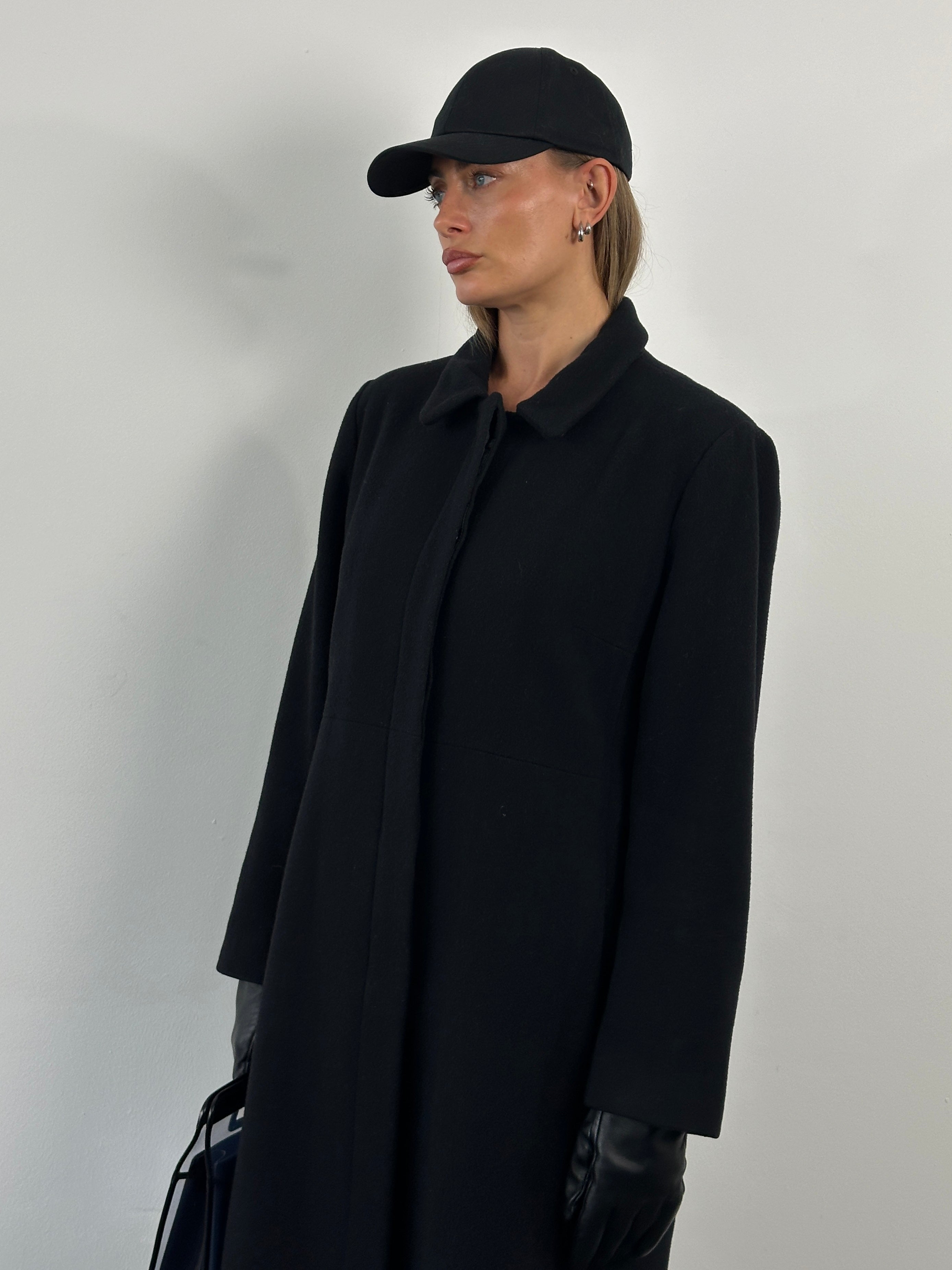 Vintage 1990s Pure Wool Floor Length Coat - M - SYLK