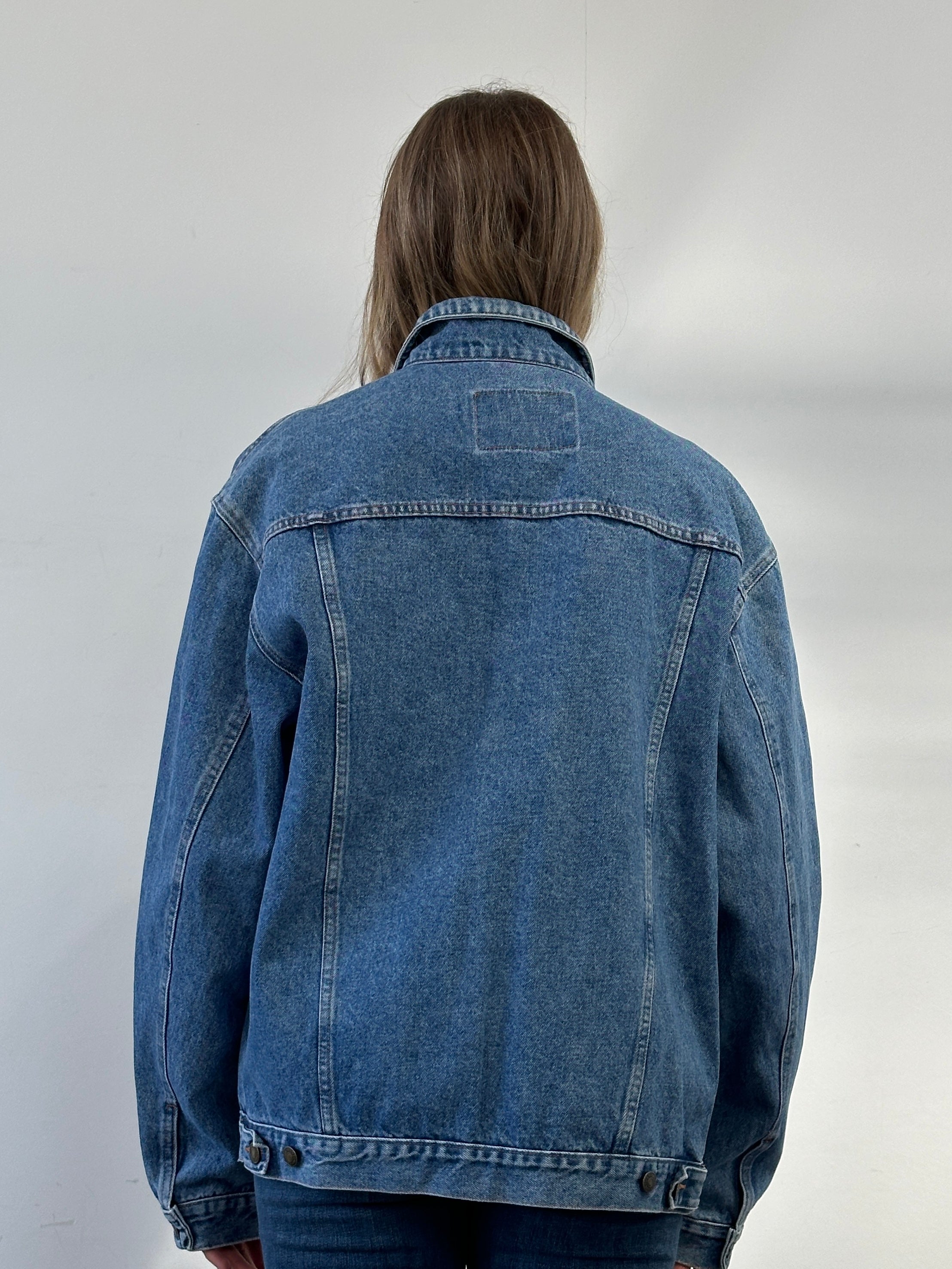 Vintage Oversized Pure Cotton Denim Jacket - XL - SYLK