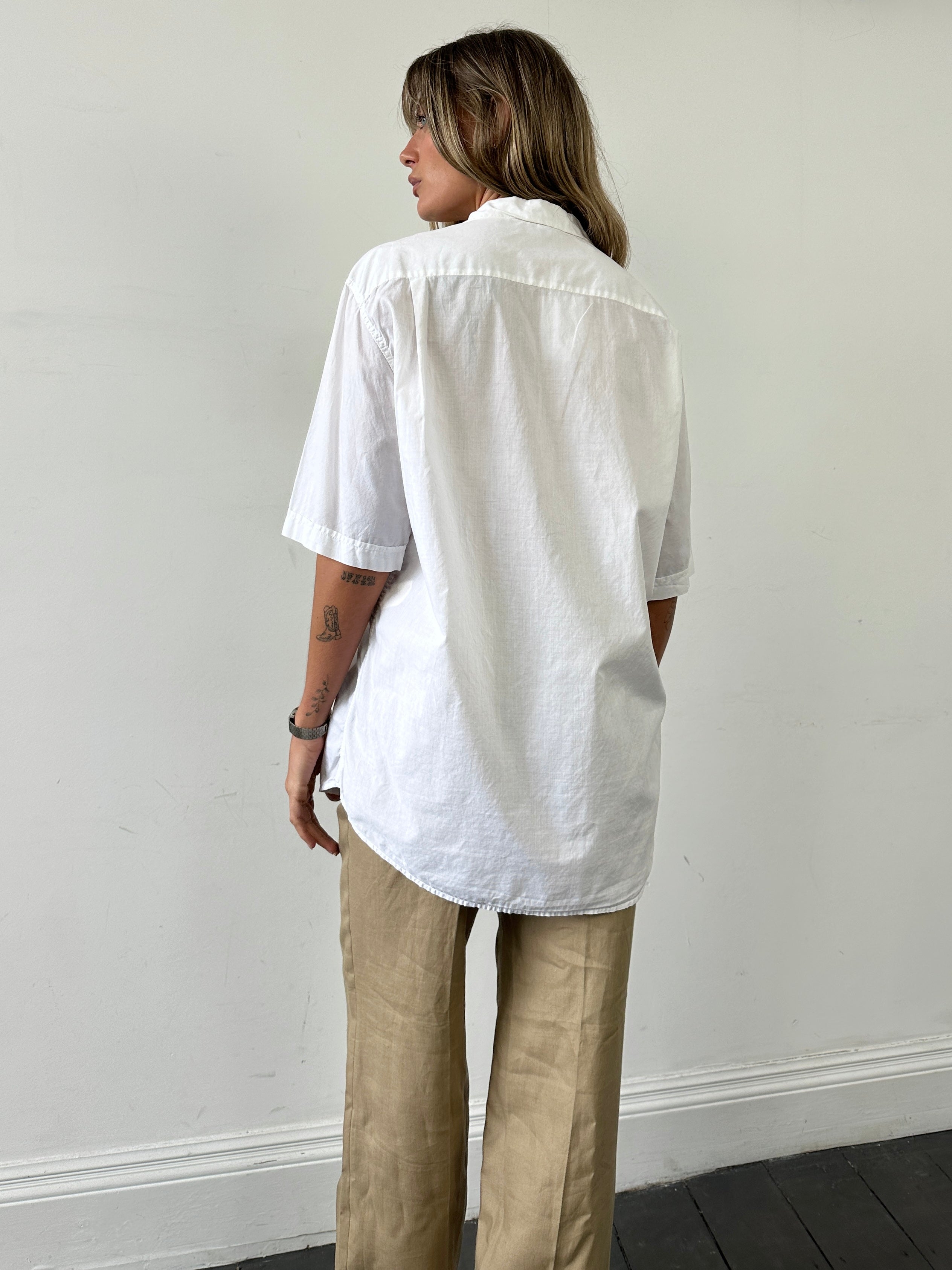 Valentino beachwear 90s cotton Cuban collar shirt in size L, featuring vibrant print and relaxed fit for summer style.