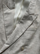 Vintage Linen Pinstripe Double Breasted Blazer - S - SYLK