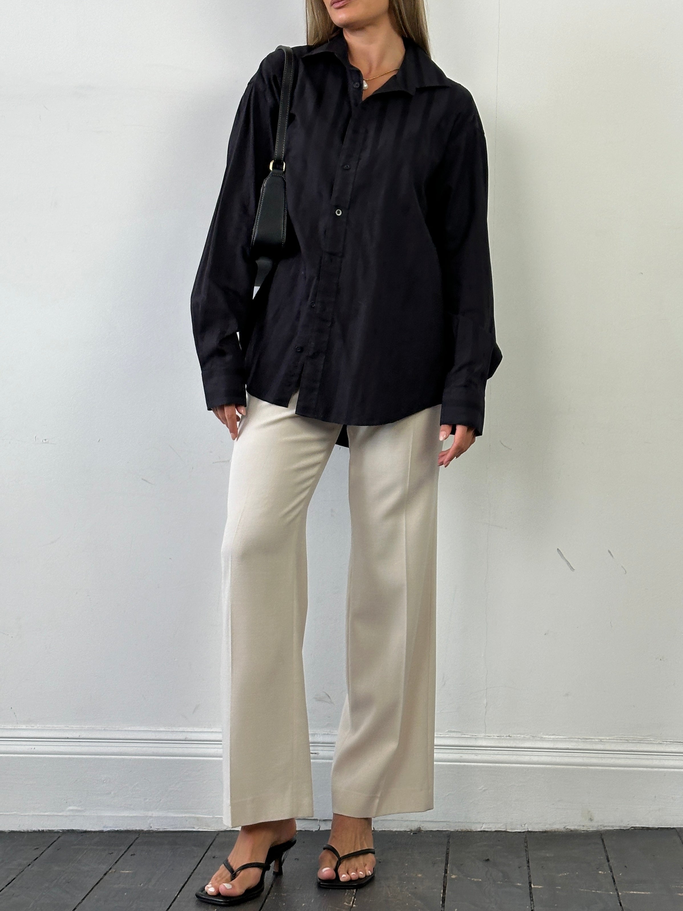 Yves Saint Laurent Pour Homme monogram logo cotton shirt in XL, featuring classic design and Yves Saint Laurent branding.