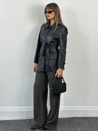 Vintage 1990s Belted Leather Jacket - M - SYLK