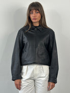 Vintage 1990s Leather Bomber Jacket - S/M - SYLK