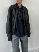 Vintage Leather Bomber Jacket - L/XL - SYLK