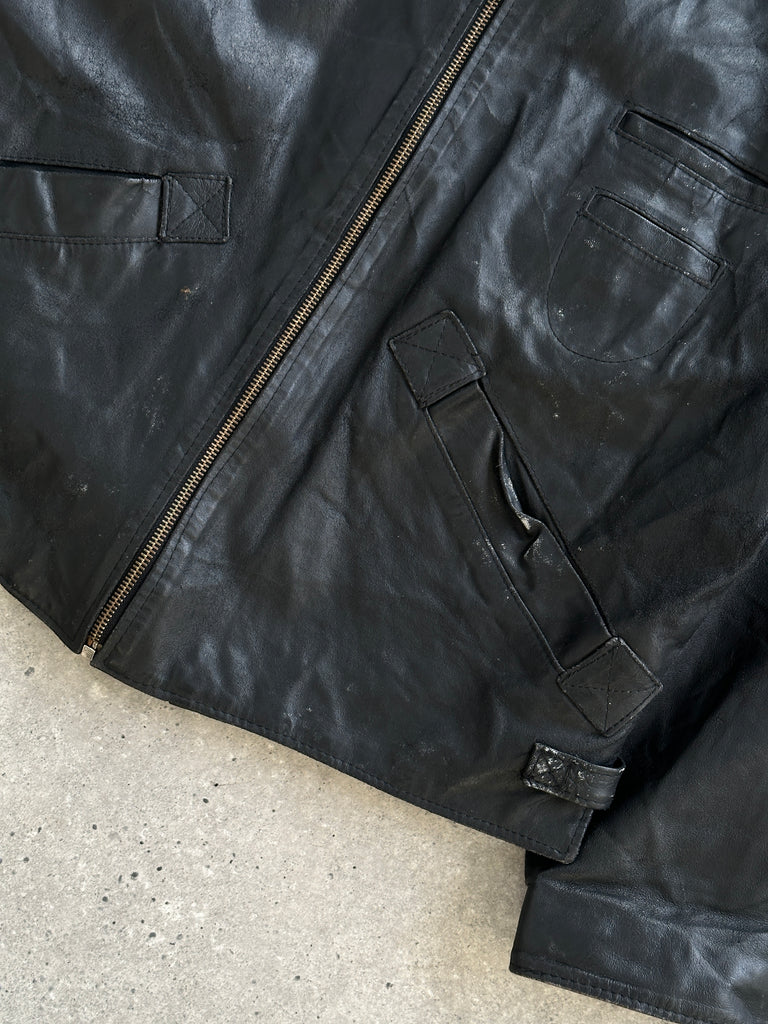 Italian Vinatge Boxy Leather Jacket - M/L - SYLK