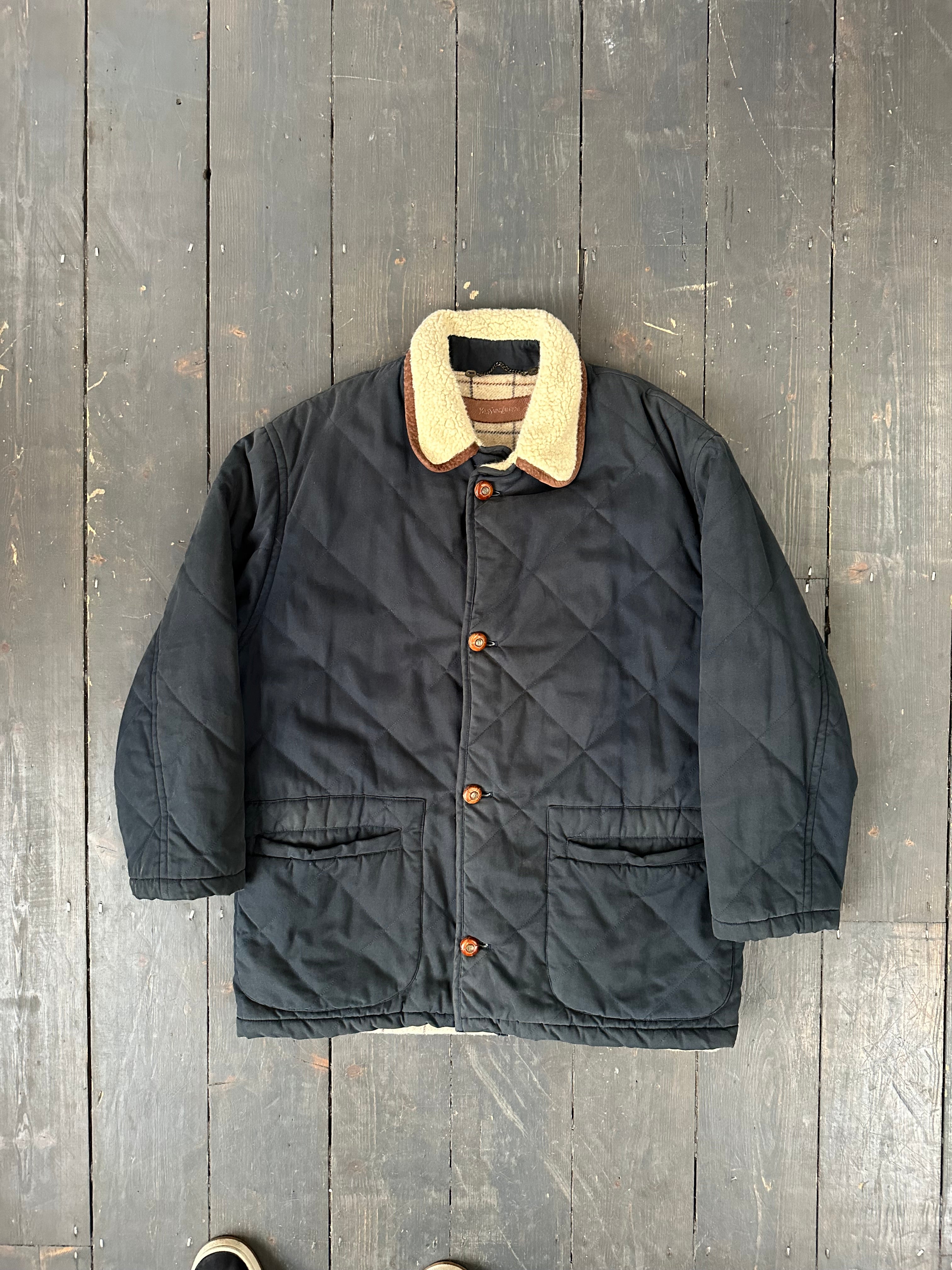 Yves Saint Laurent wool-lined jacket in XL with classic design, featuring a tailored fit and stylish details.