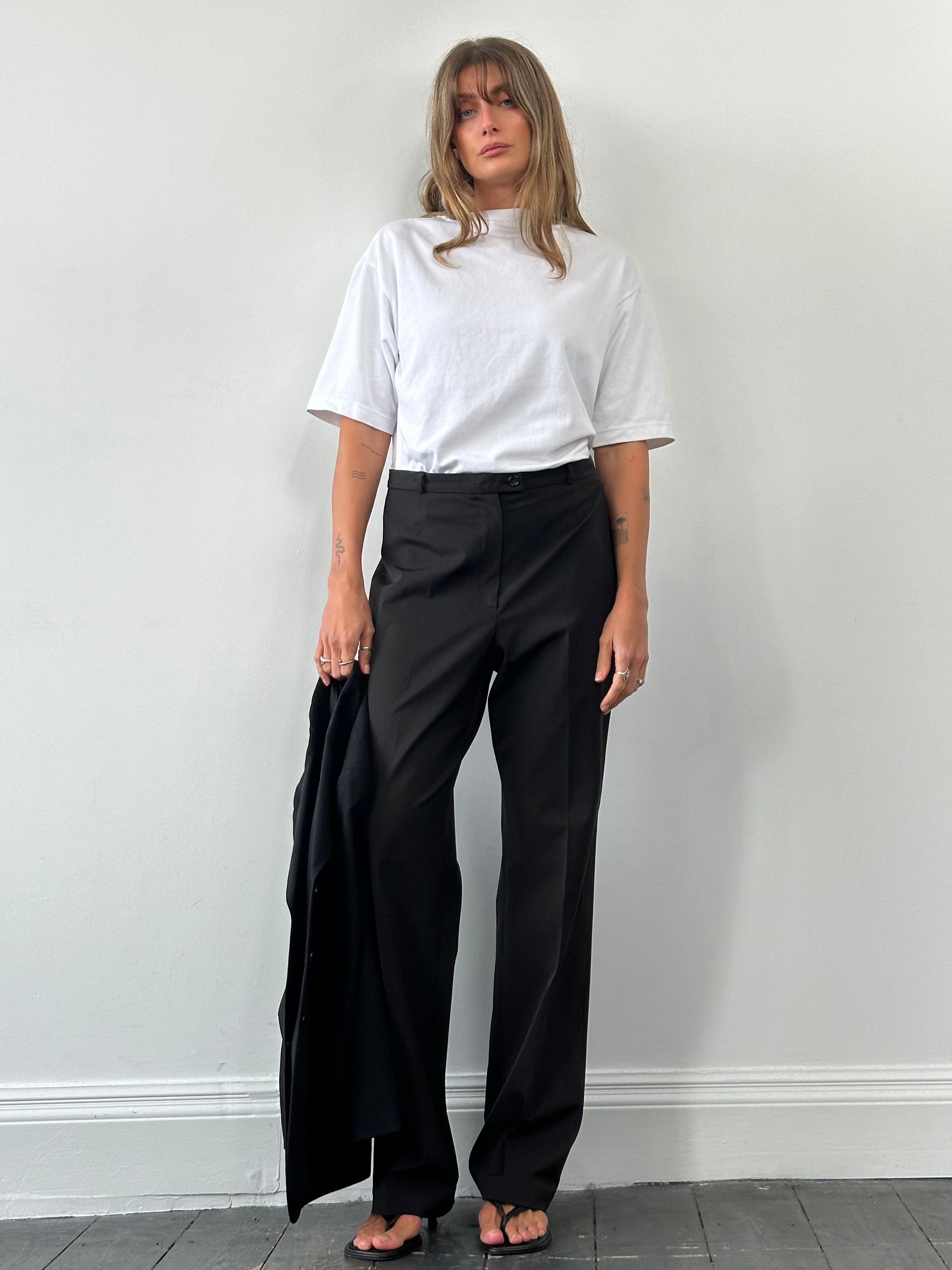 Burberry High Waisted Straight Leg Trousers - W30 - SYLK
