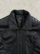 Vintage 1990s High Neck Leather Bomber Jacket - XL - SYLK