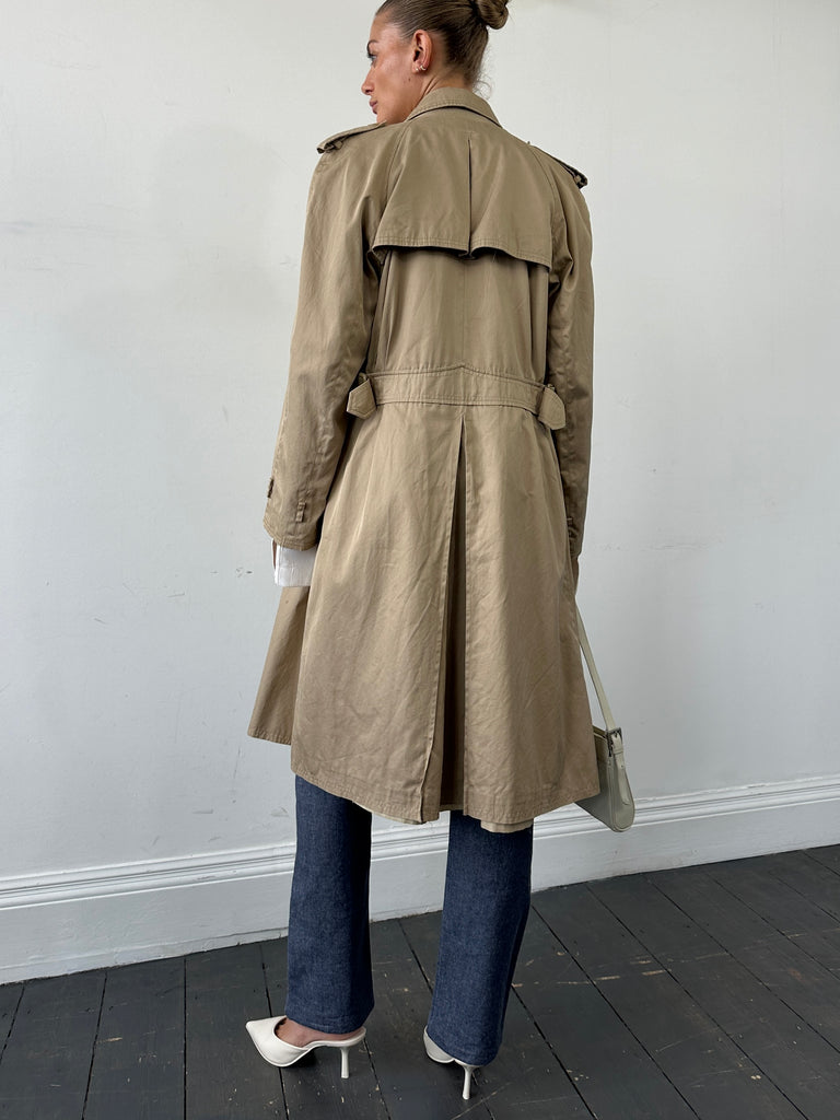 Yves Saint Laurent Pure Cotton Double Breasted Trench Coat - M - SYLK
