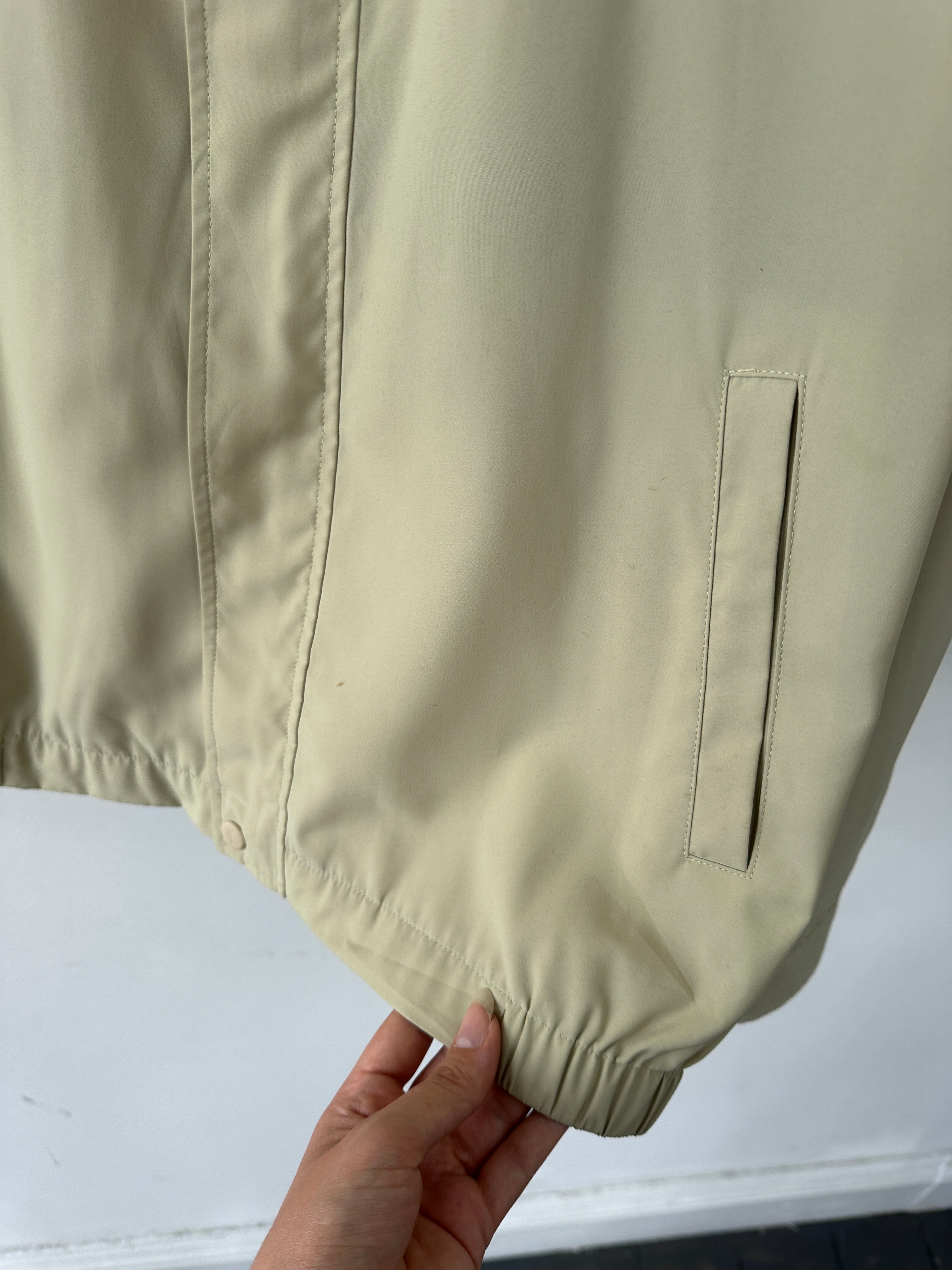 Yves Saint Laurent Pour Homme logo bomber jacket in size M, black jacket with signature branding and modern design.