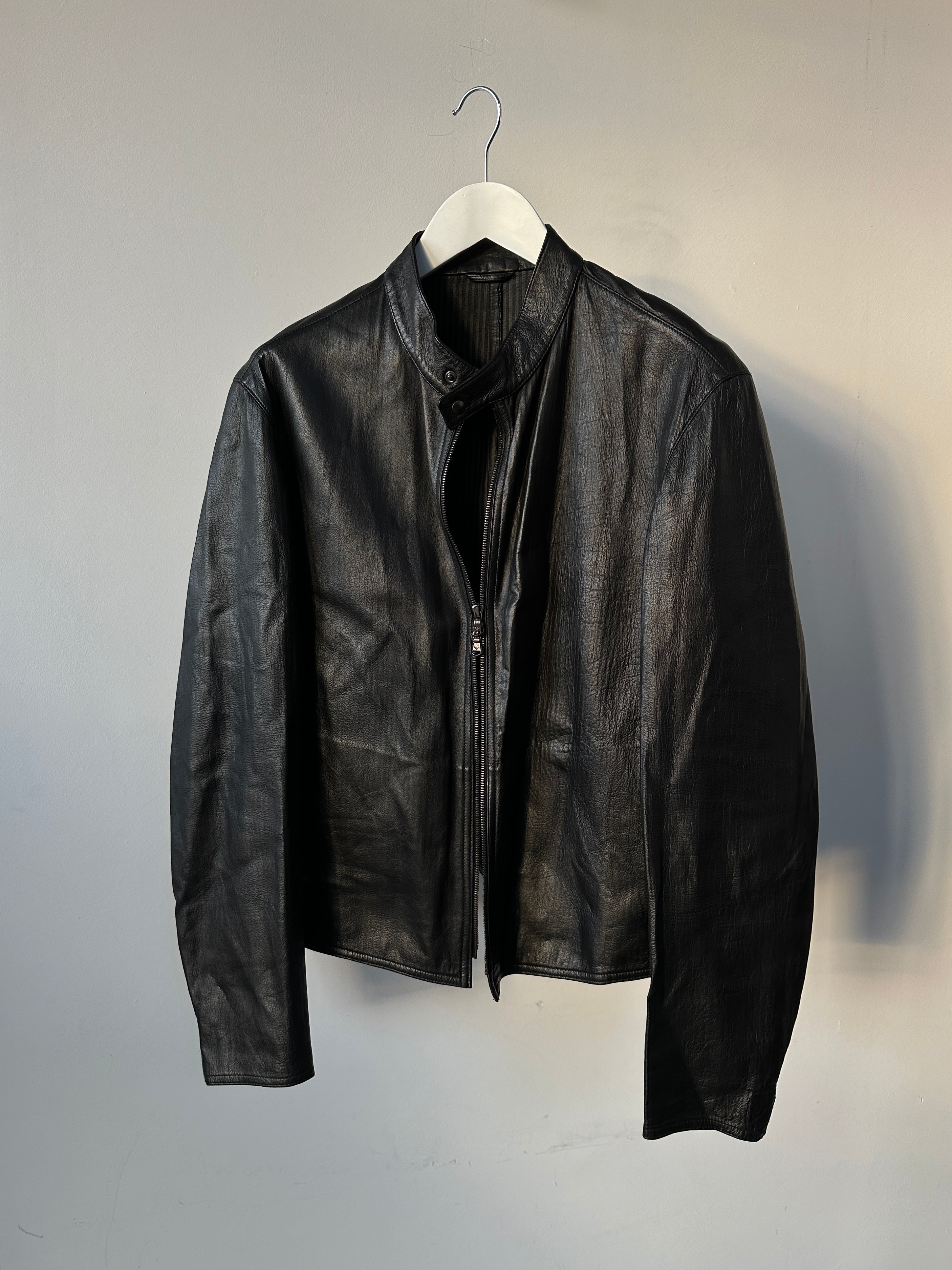 Emporio Armani Double Zip Leather Jacket - M | SYLK