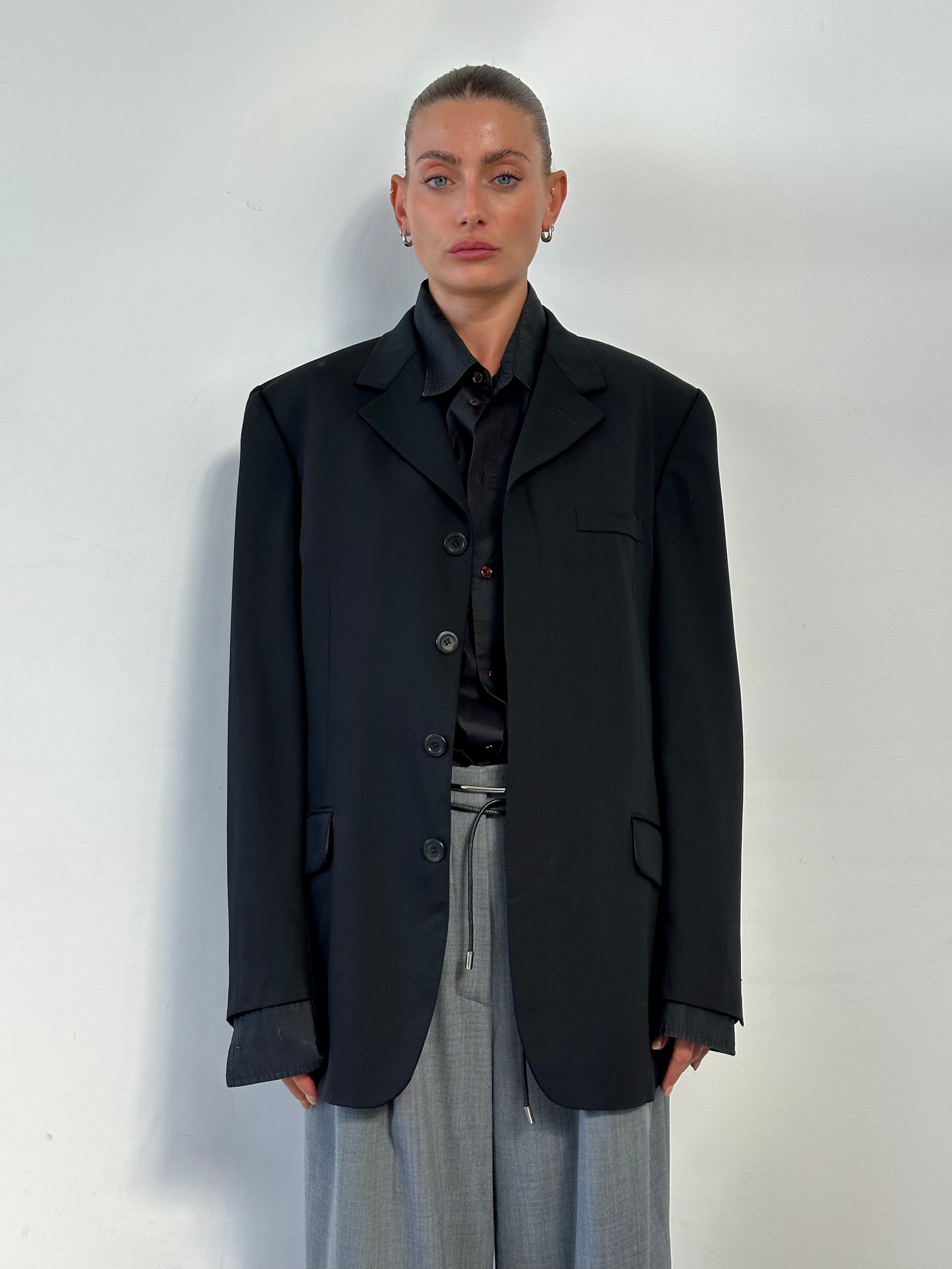 VERSACE CLASSIC V2 テーラードジャケット ブラック Versace Classic V2 Men's Black Suit 40US Made in Spain Originally