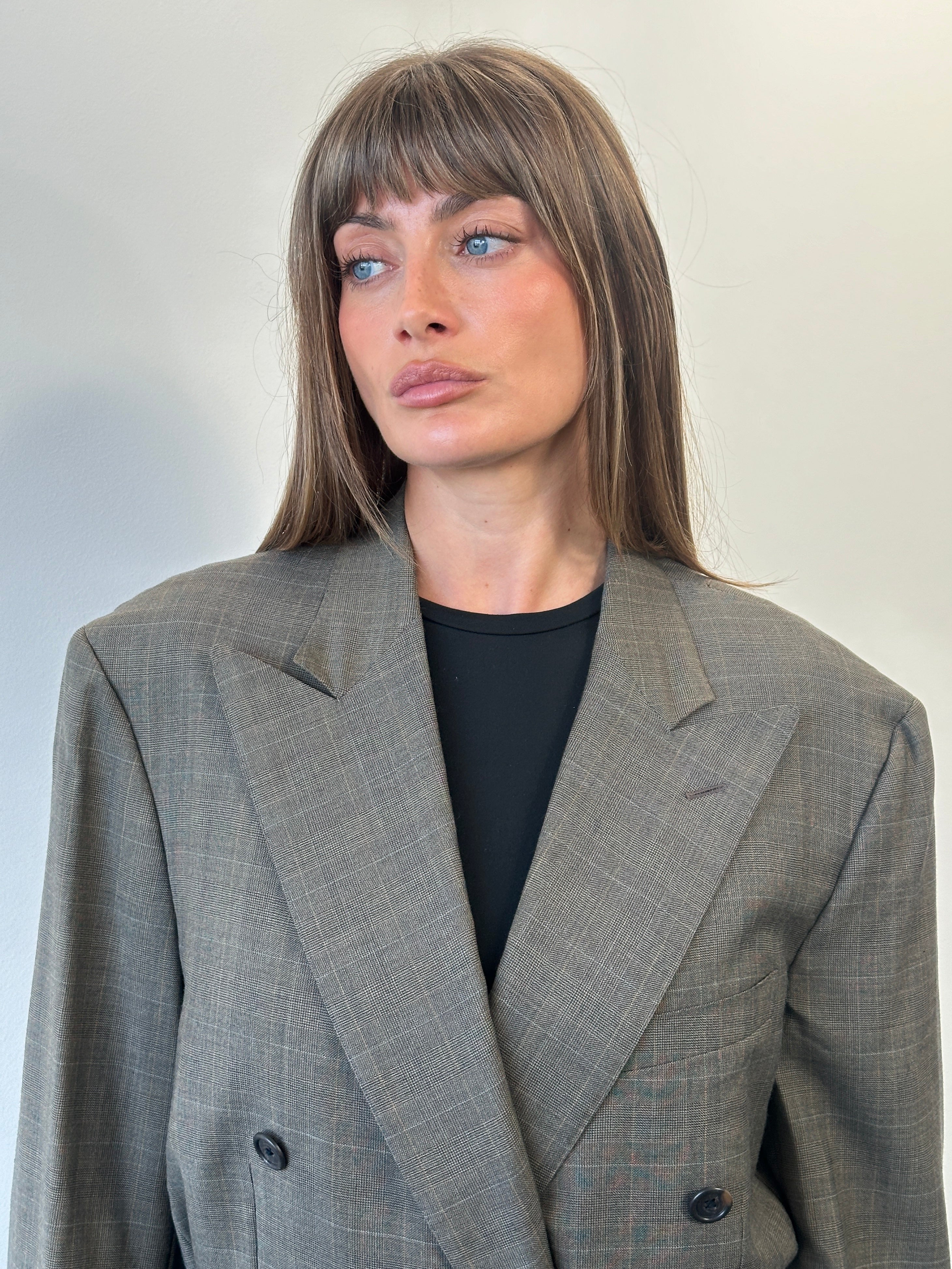 Ralph Lauren 1980s pure wool double-breasted blazer in size 44L/XXL, featuring classic tailored design and navy color.