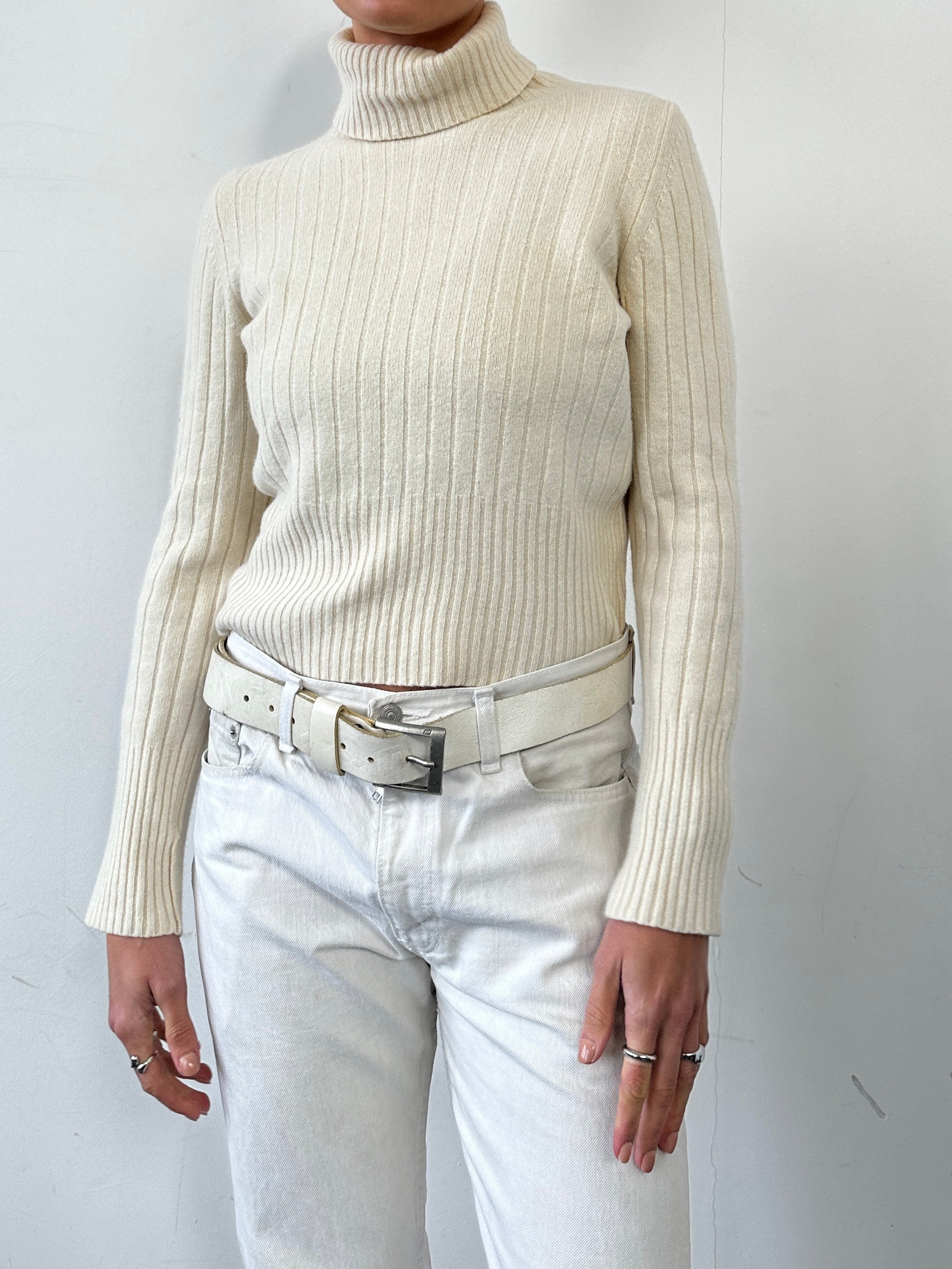 Max Mara Wool Cashmere Cropped Roll Neck Jumper - S/M - SYLK