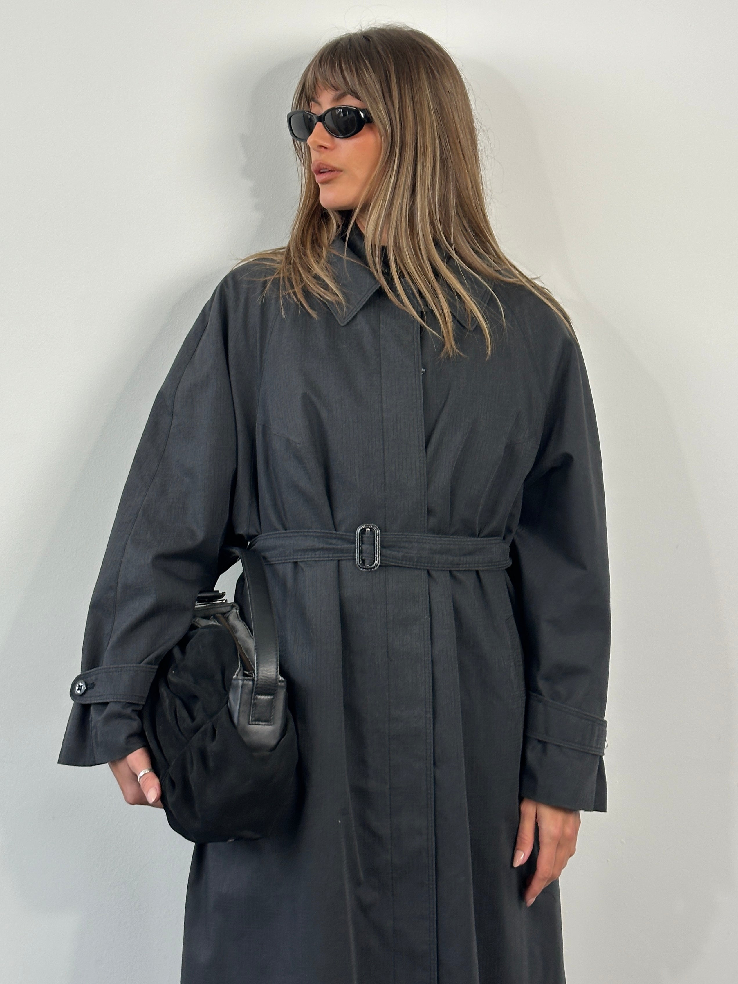 Italian Vintage 1990s Belted Trench Coat - L/XL - SYLK