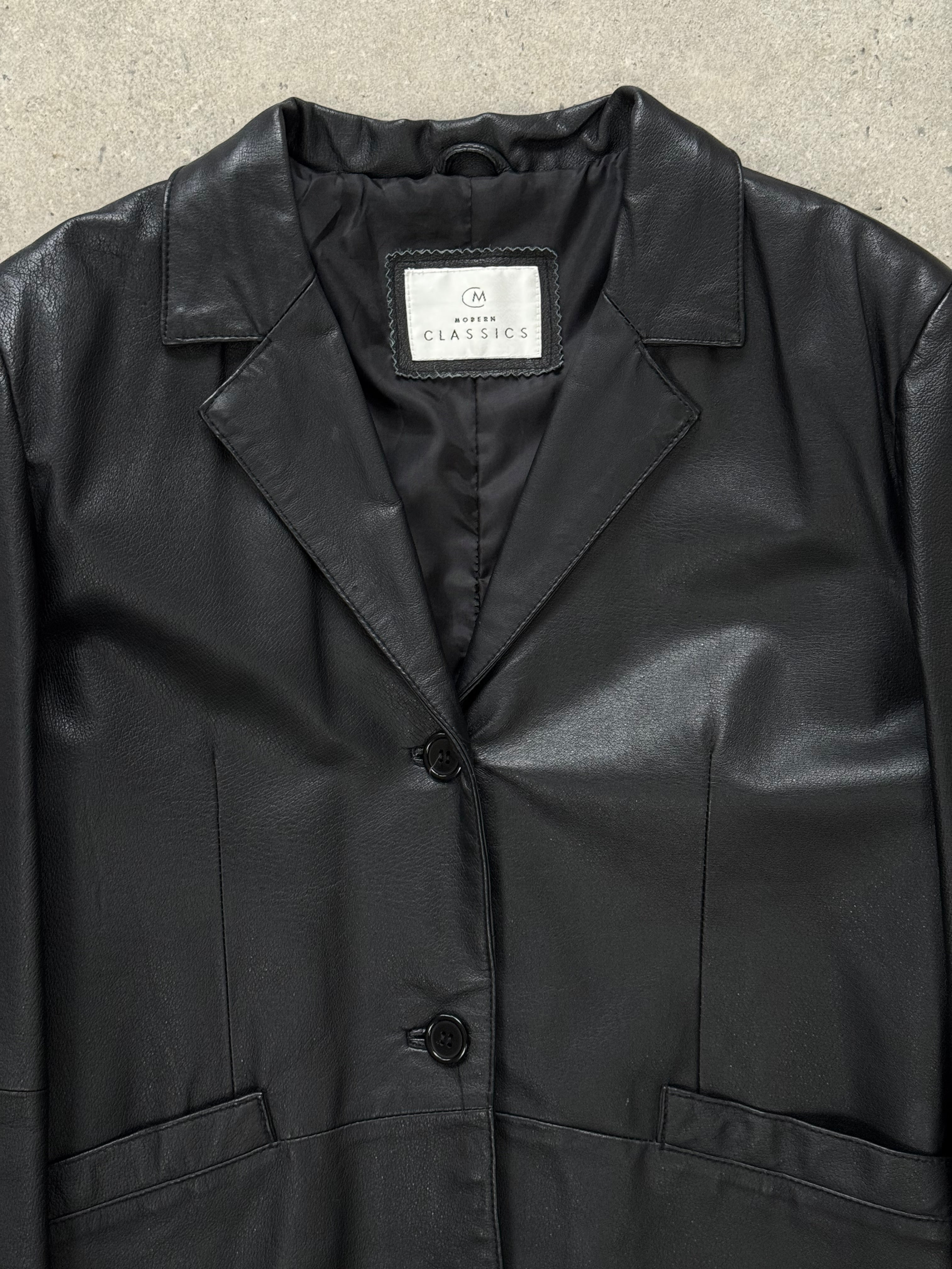 Vintage 1990s Leather Trench Coat - S - SYLK