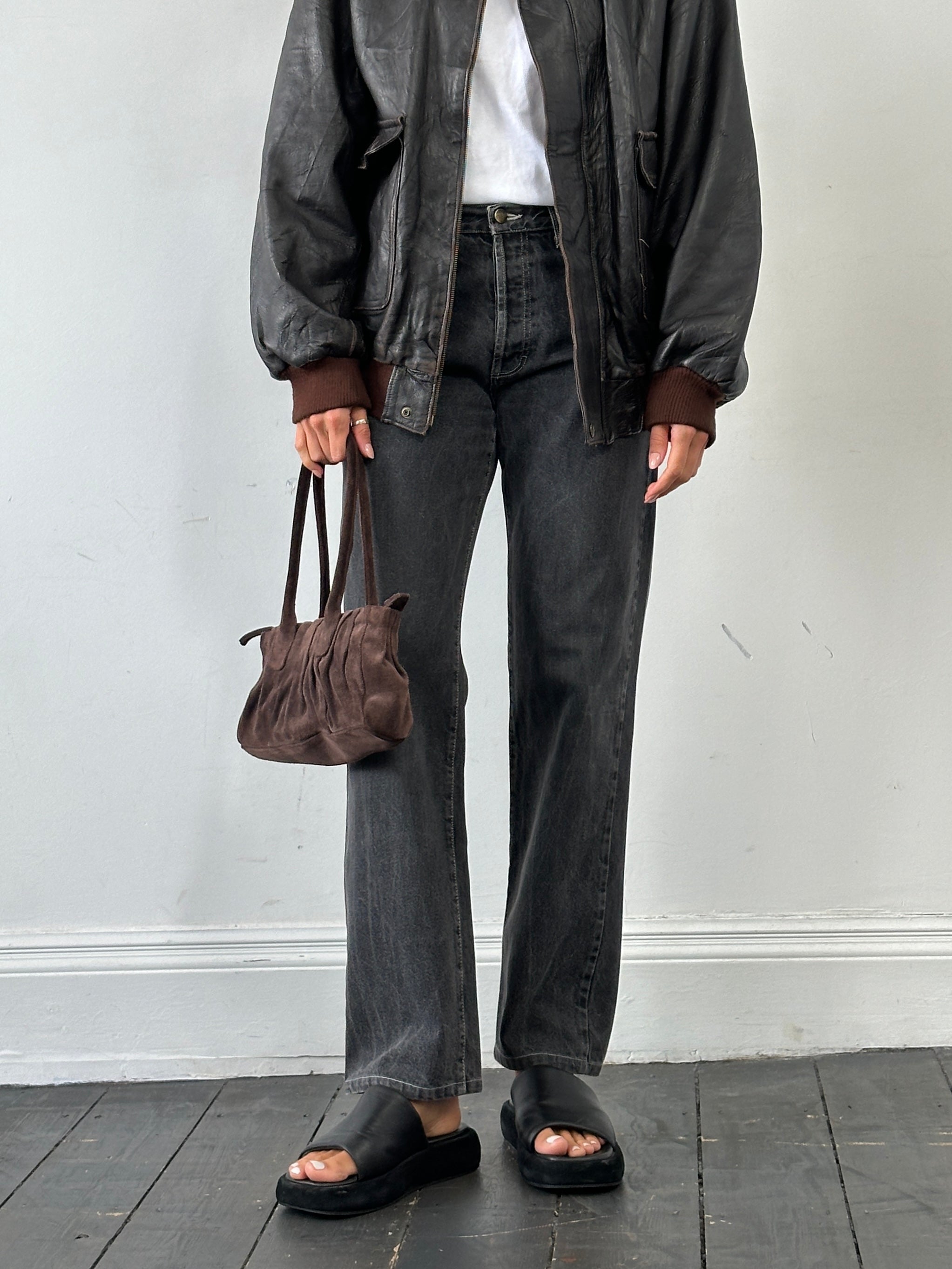Gianfranco Ferré high-waisted straight-leg denim jeans in W30, showcasing classic blue wash and tailored fit.