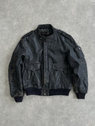 Vintage Distressed Leather Bomber Jacket - M/L - SYLK