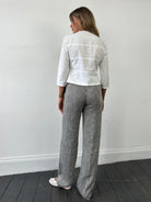 Max Mara Cotton Linen Herringbone High Waisted Trousers - W28 - SYLK