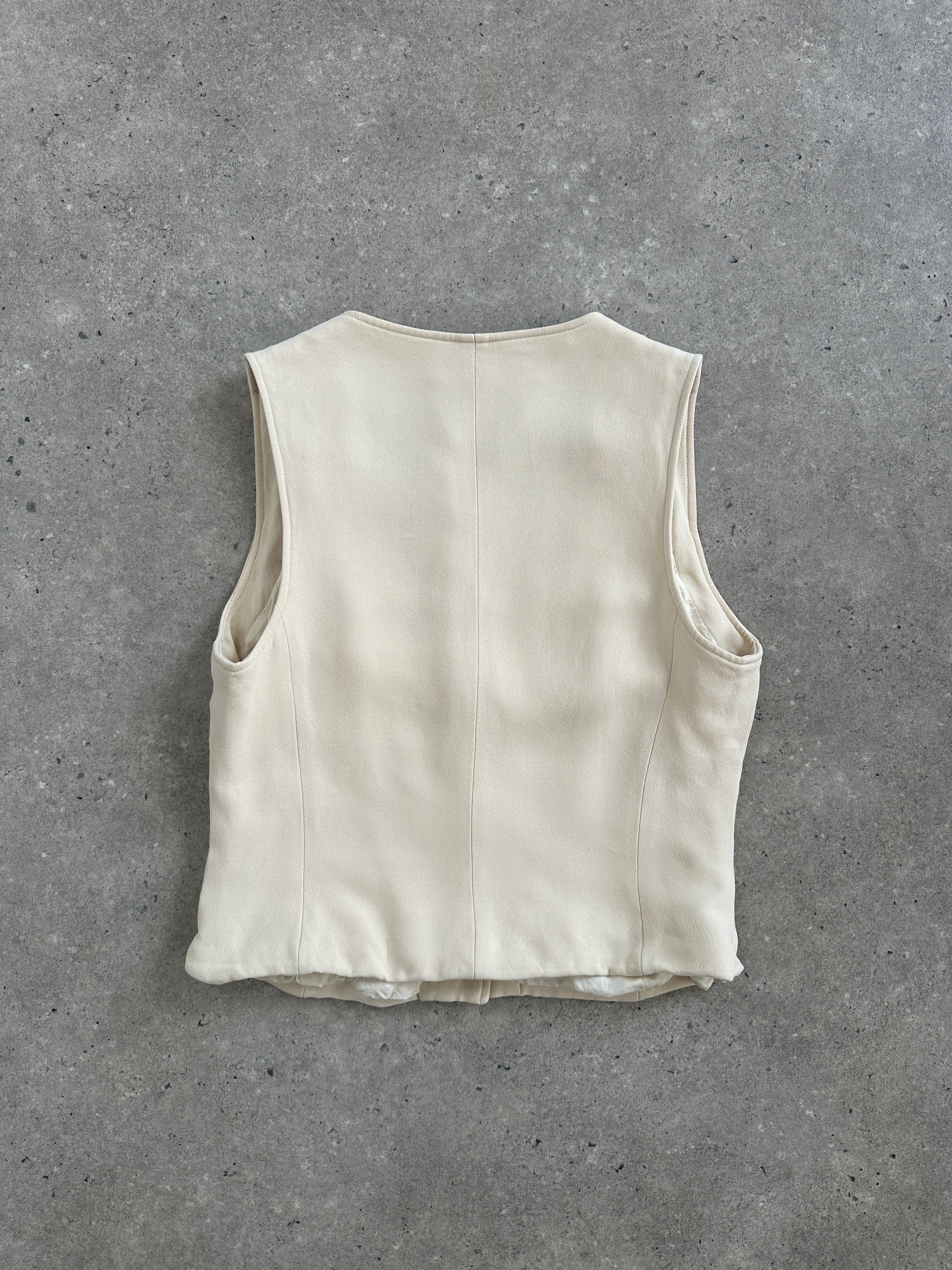 Vintage French 1980s tailored waistcoat, size M, classic retro design with structured fit and vintage fabric details.
