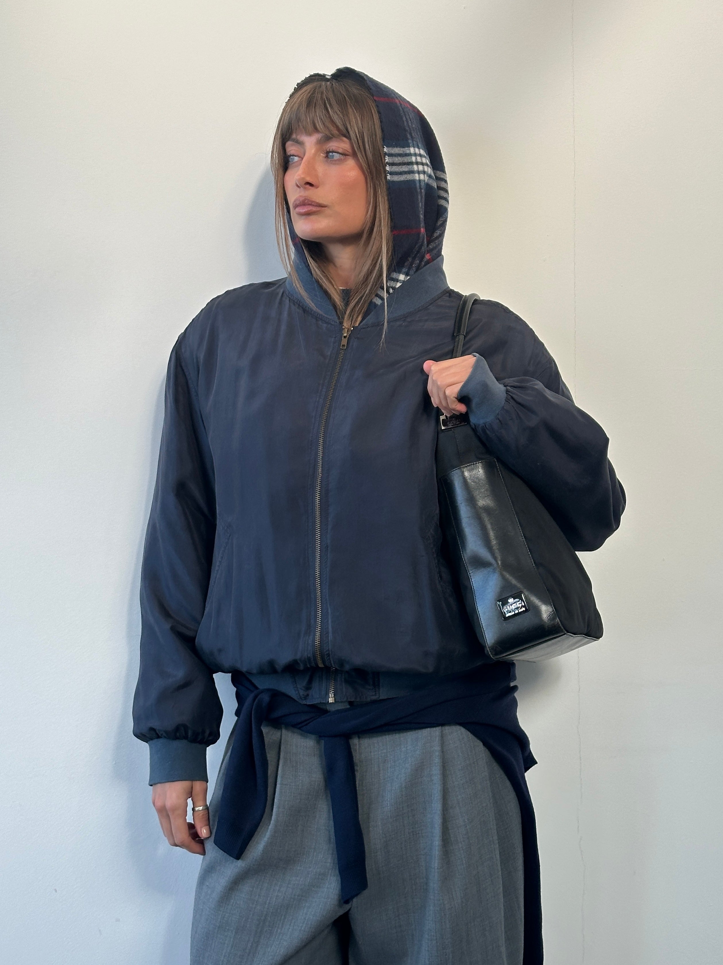 Italian Vintage 1990s Pure Silk Bomber Jacket - XL - SYLK