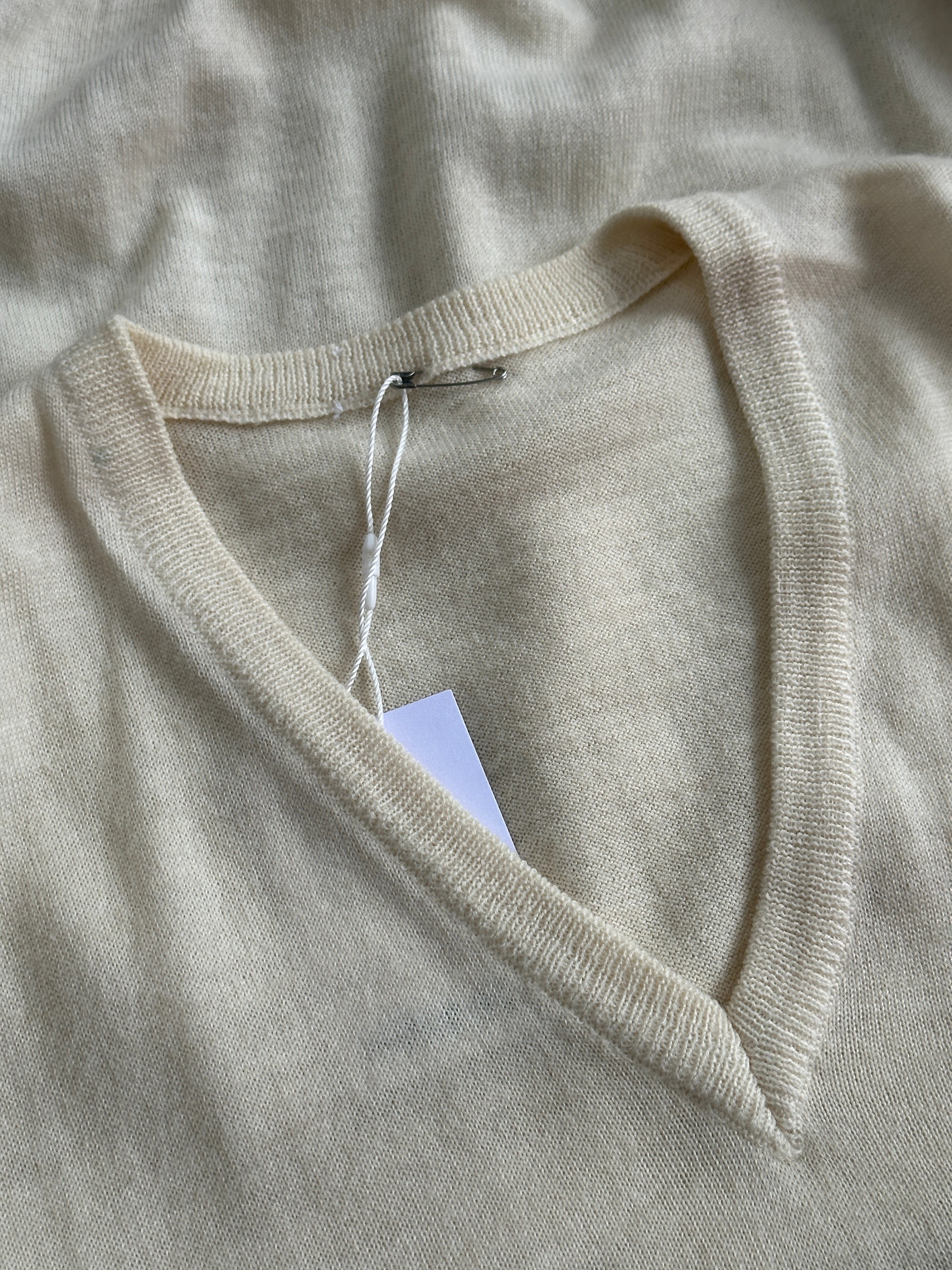 Vintage Wool Sleeveless V Neck Knit Jumper - M - SYLK