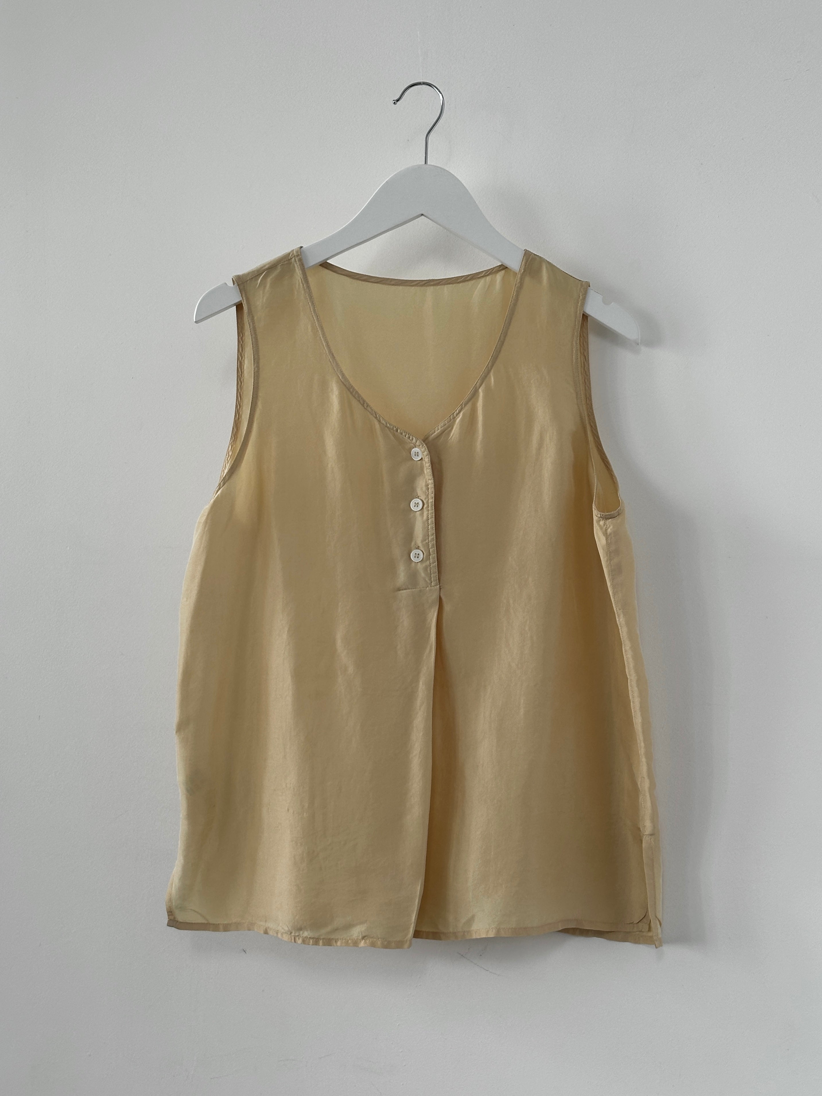 St Michael pre-2000s pure silk tank top in size small, smooth fabric, sleeveless design, and classic cut.