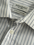 Yves Saint Laurent Stripe Cotton Logo Shirt - L/XL - SYLK