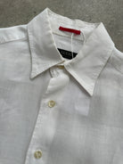 Guess Pure Linen Sheer Short Sleeve Shirt - M - SYLK