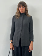 Emporio Armani 1990s High Neck Minimal Jacket - XS/S - SYLK