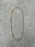 Christian Dior 18inch Gold Plated Logo Pendant Necklace - SYLK