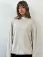 Yves Saint Laurent Pour Homme 1990s Pure Cotton Knitted Logo Jumper - XL - SYLK