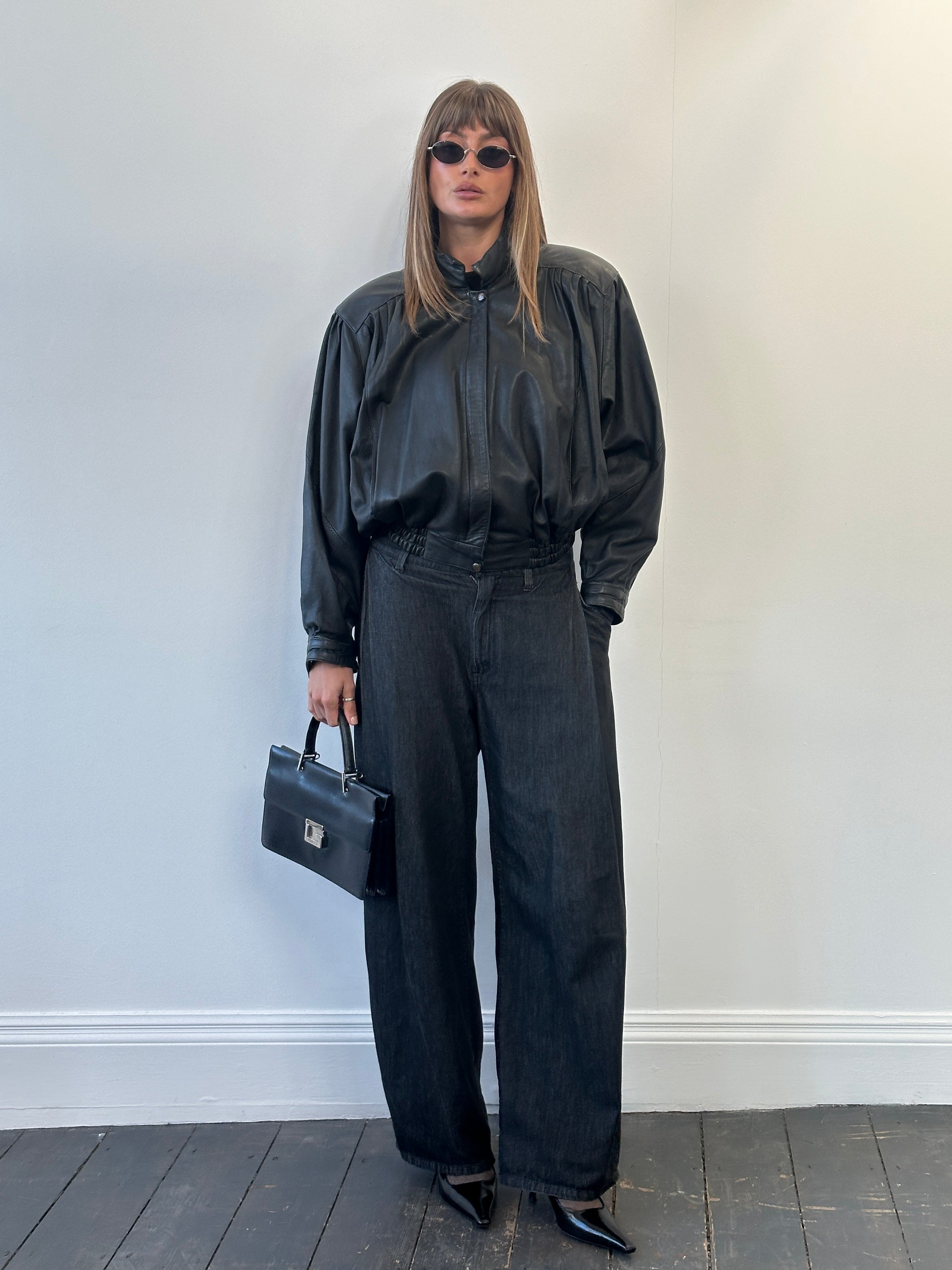 Vintage 1980s Leather Bomber Jacket - S/M - SYLK