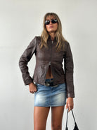 Italian Vinatge Double Zip Biker Leather Jacket - S - SYLK