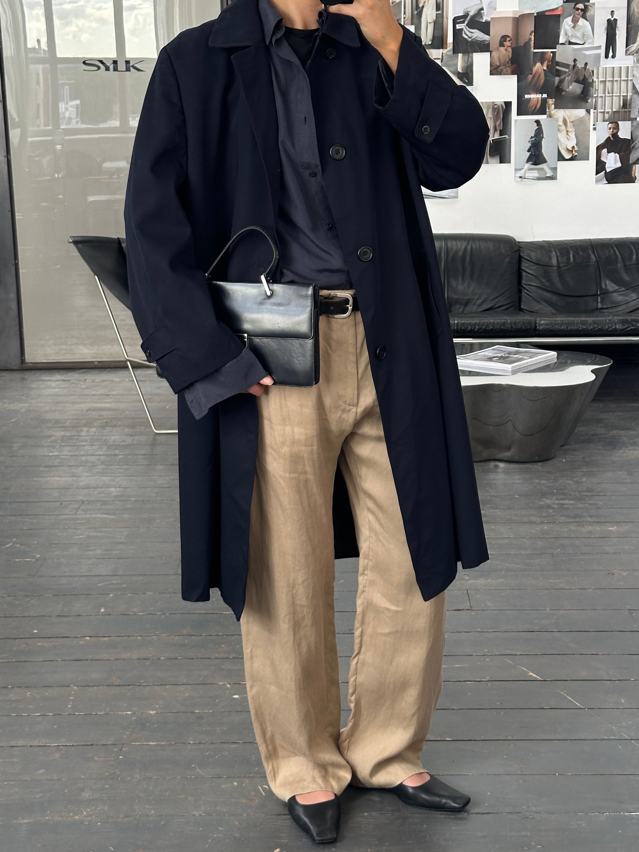 ジャケット・アウター 90s Aquascutum PURE SILK BALMACAAN COAT 90s Aquascutum PURE SILK BALMACAAN COAT