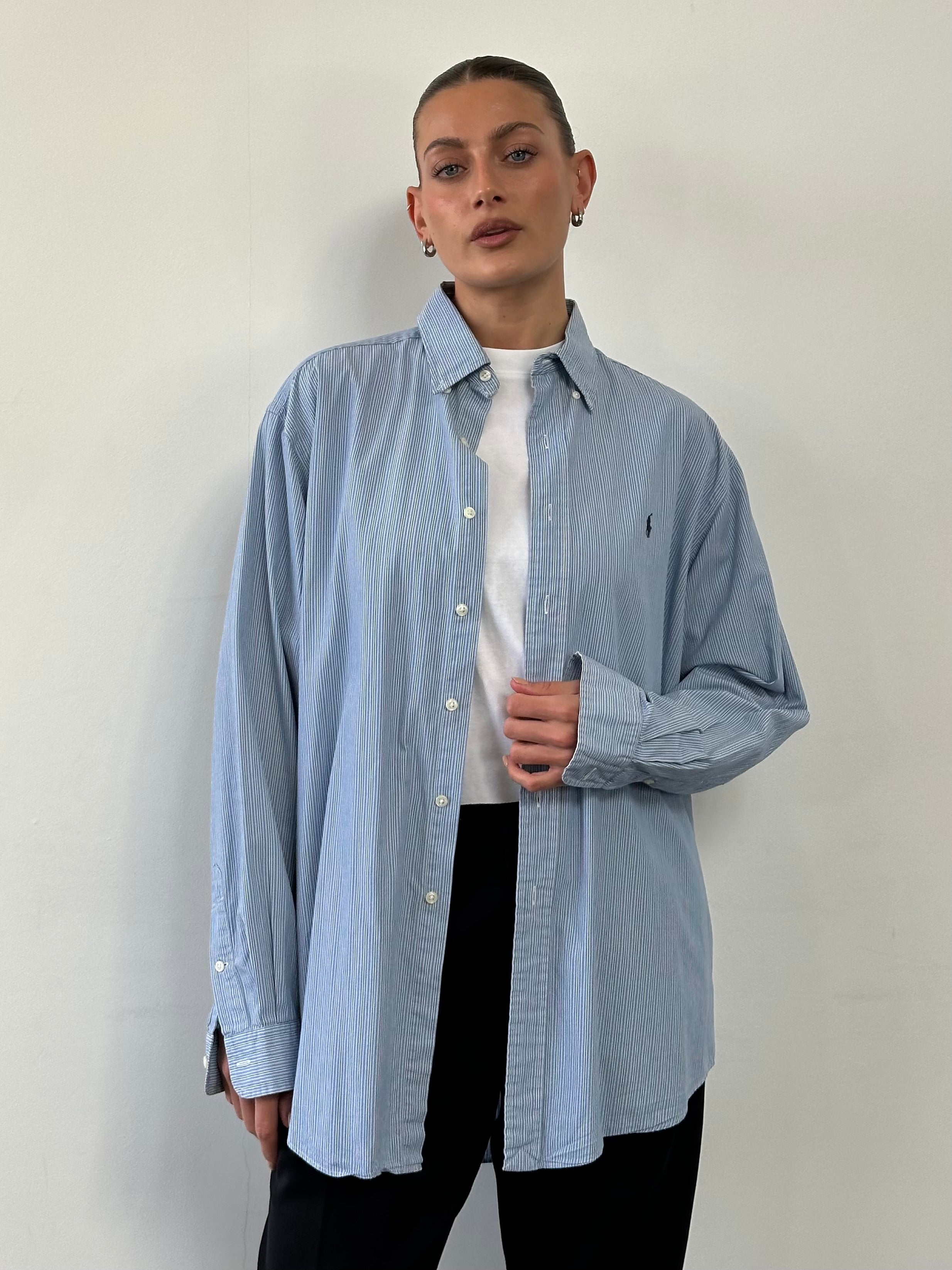 Ralph Lauren Stripe Pure Cotton Logo Shirt - XL - SYLK