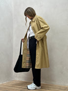 Vintage Concealed Placket Belted Trench Coat - XL - SYLK