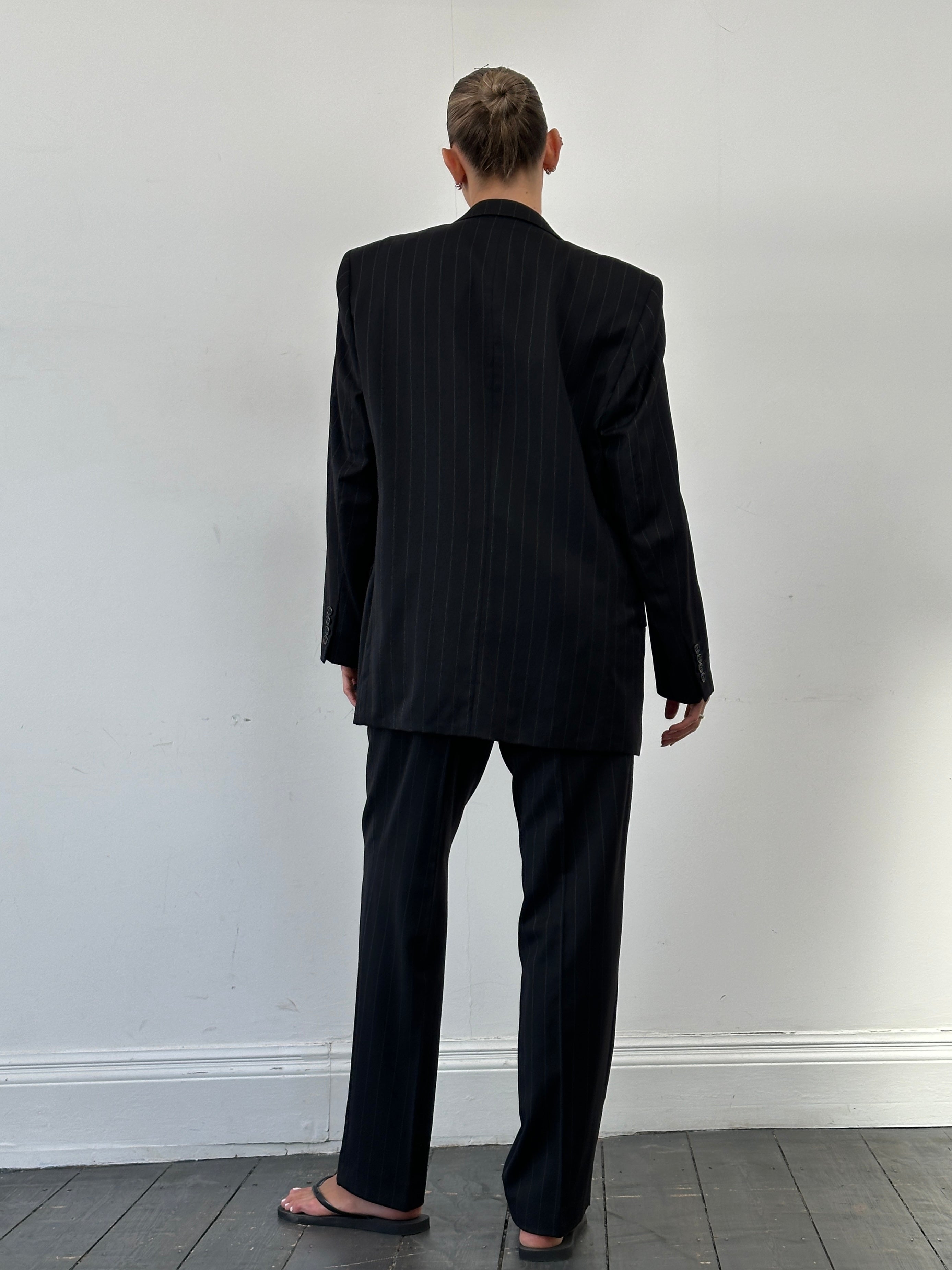 Vintage Pure Wool Pinstripe Single Breasted Suit - 40R/W34 - SYLK