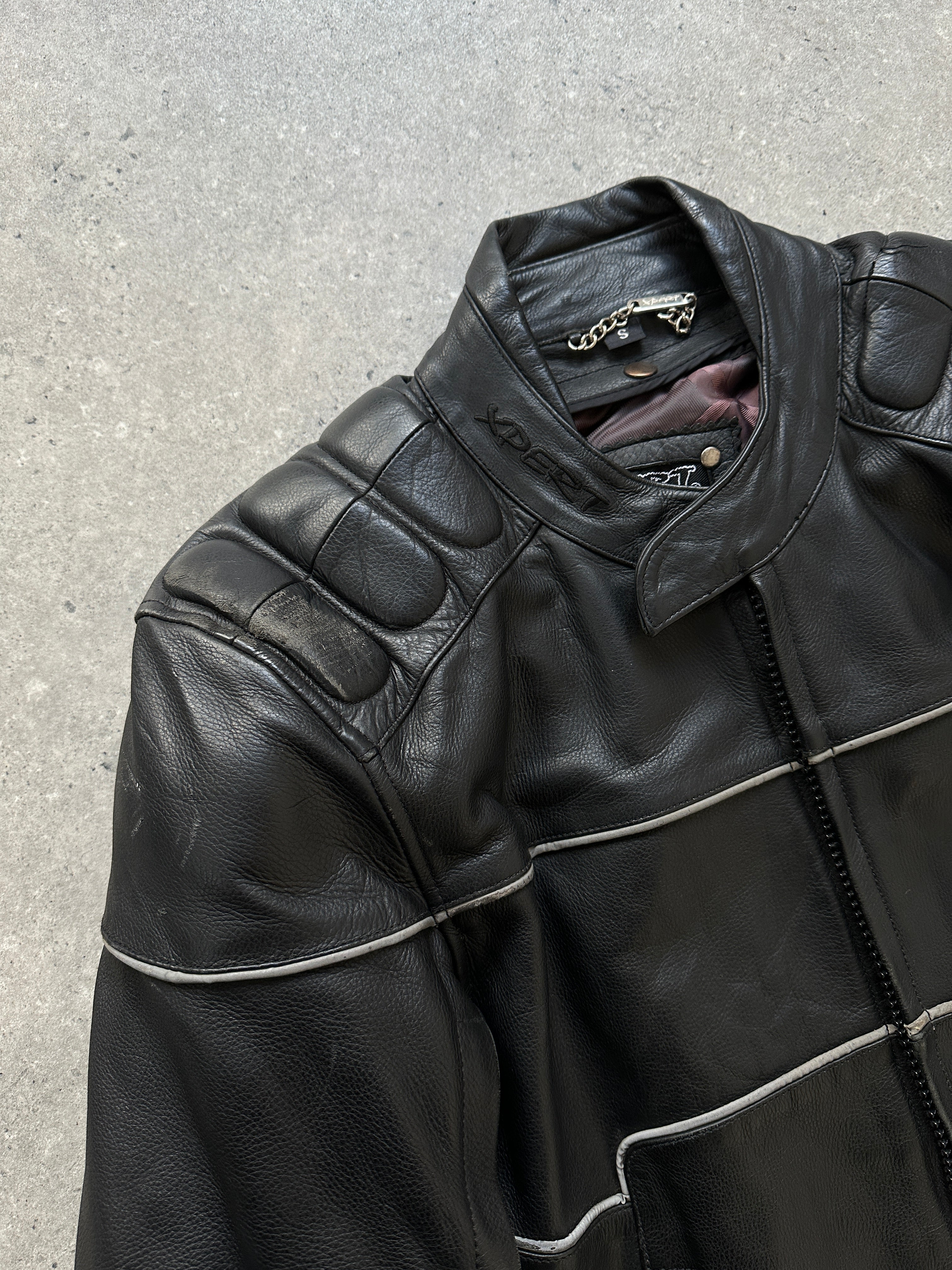 Vintage Leather Motorcycle Jacket - S - SYLK