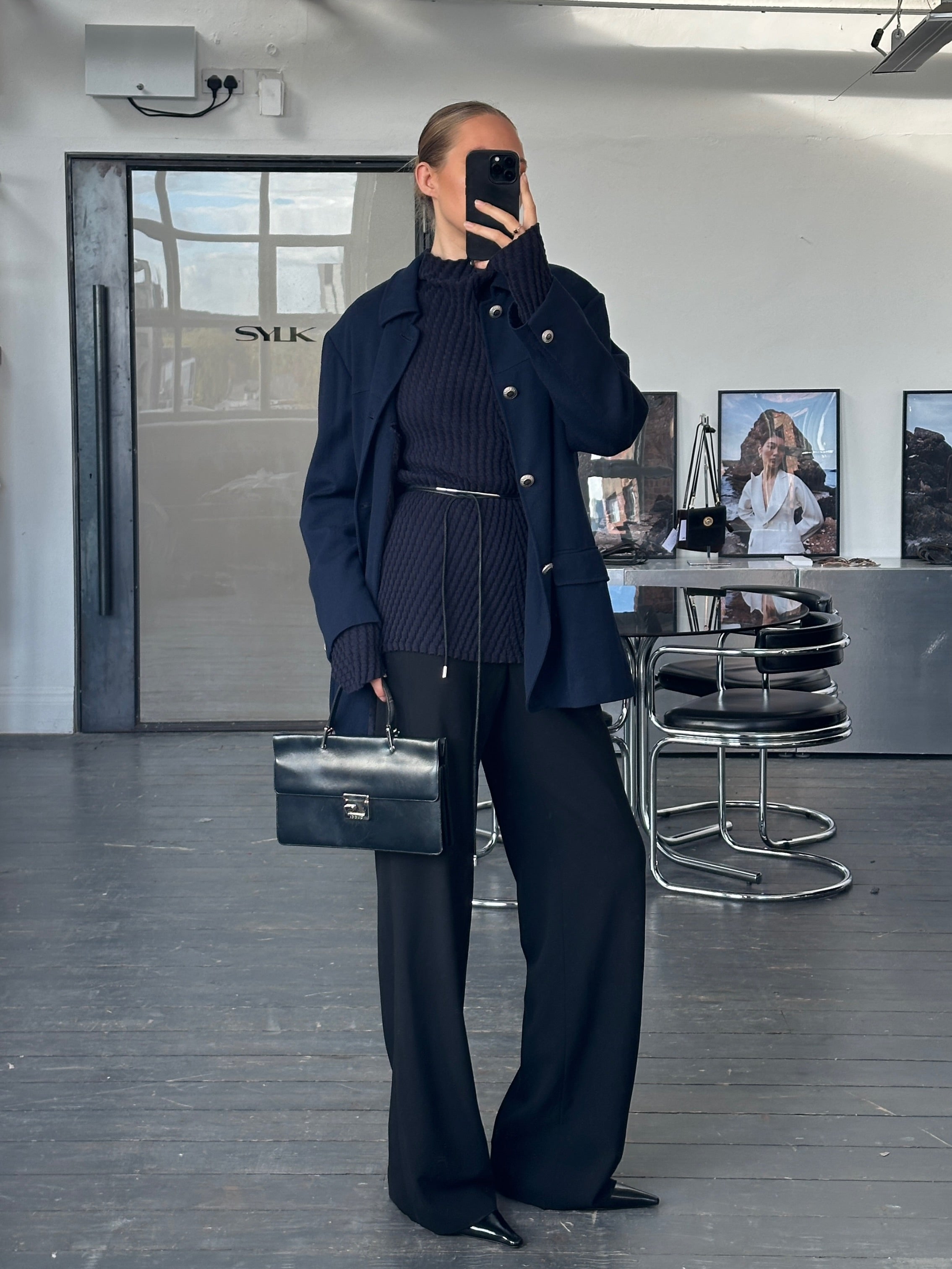 Versace Classic V2 1990s bespoke pure wool chore jacket in size L, featuring button details and a tailored fit.