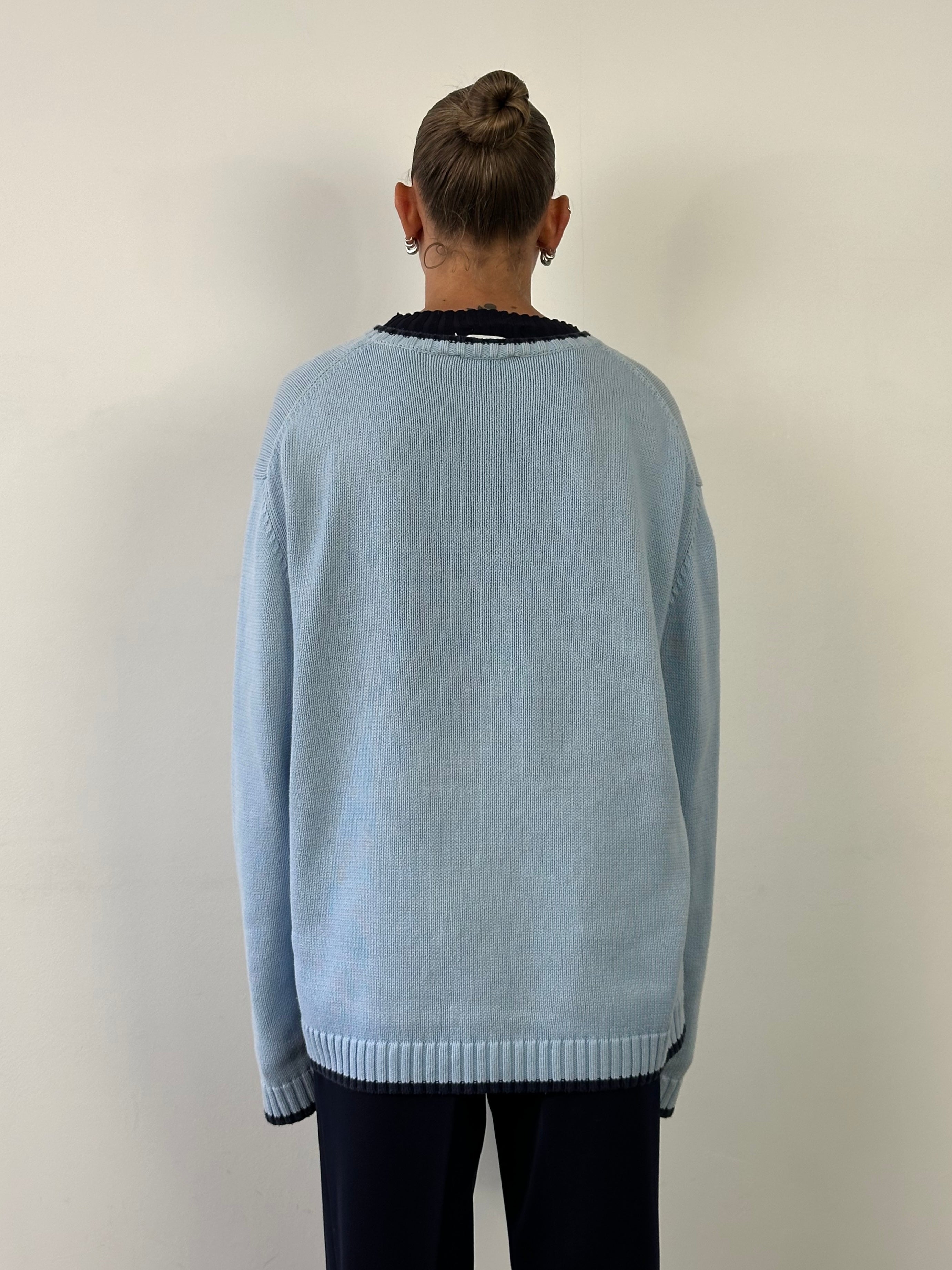 Yves Saint Laurent Pure Cotton Knitted Logo Jumper - XL/XXL - SYLK