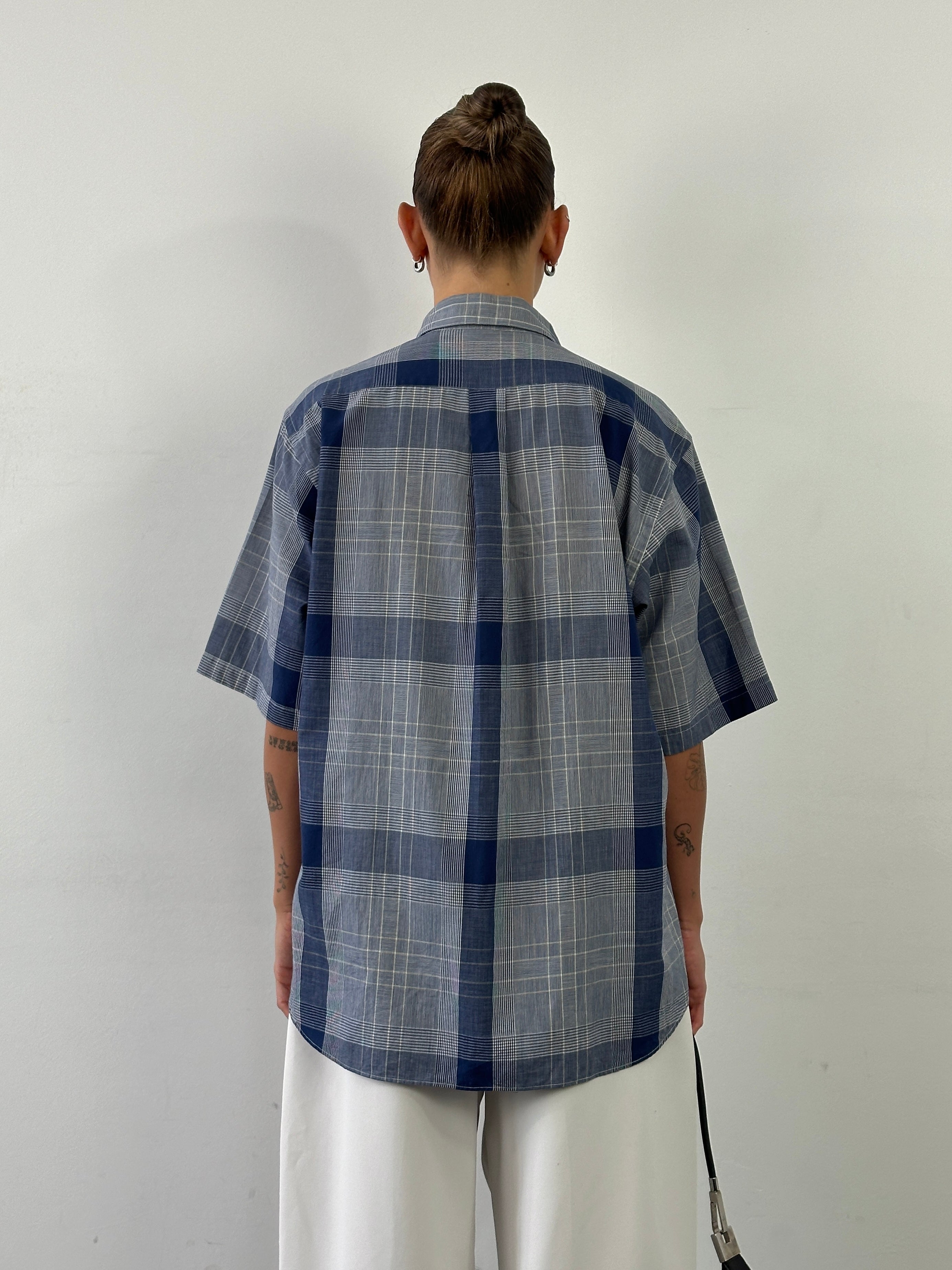 Christian Dior Monsieur check cotton shirt in XL, featuring a classic check pattern, button-down collar, and tailored fit.