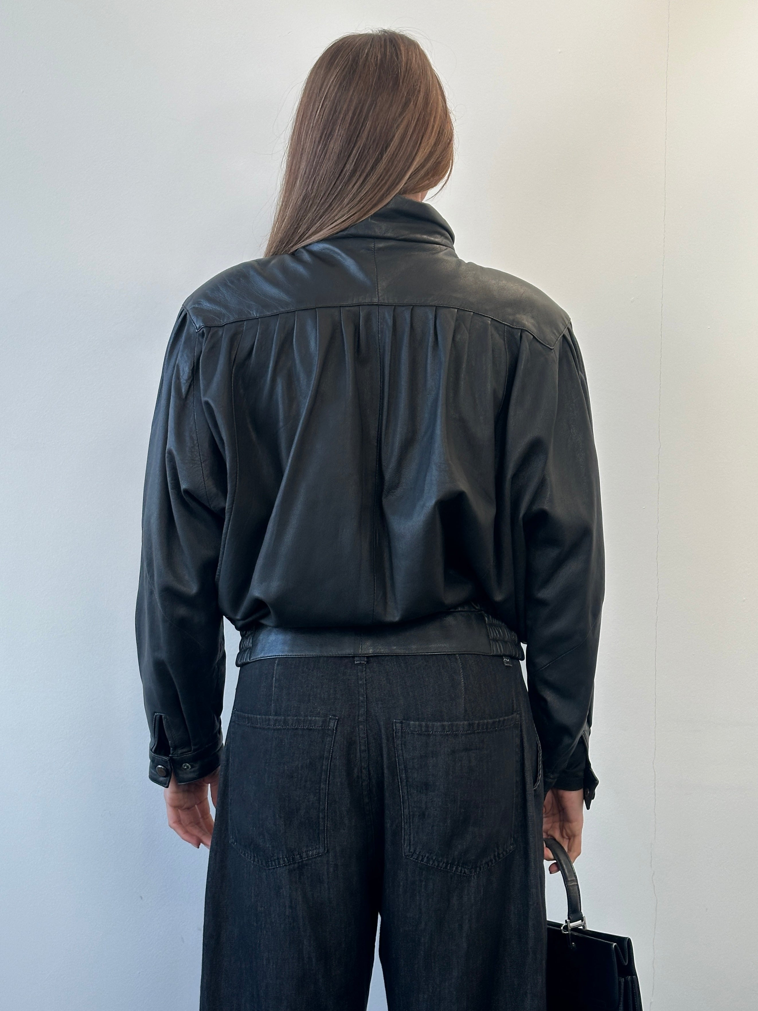 Vintage 1980s Leather Bomber Jacket - S/M - SYLK