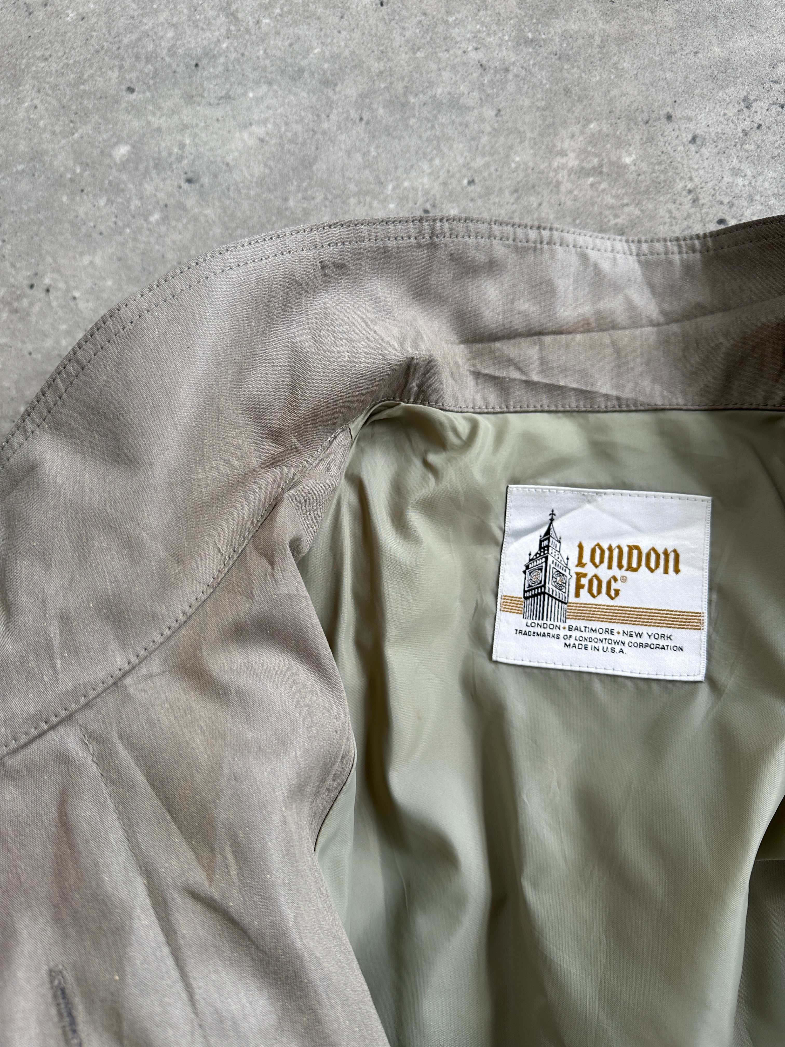 London Fog 80s High Neck Trench Coat - XL - SYLK