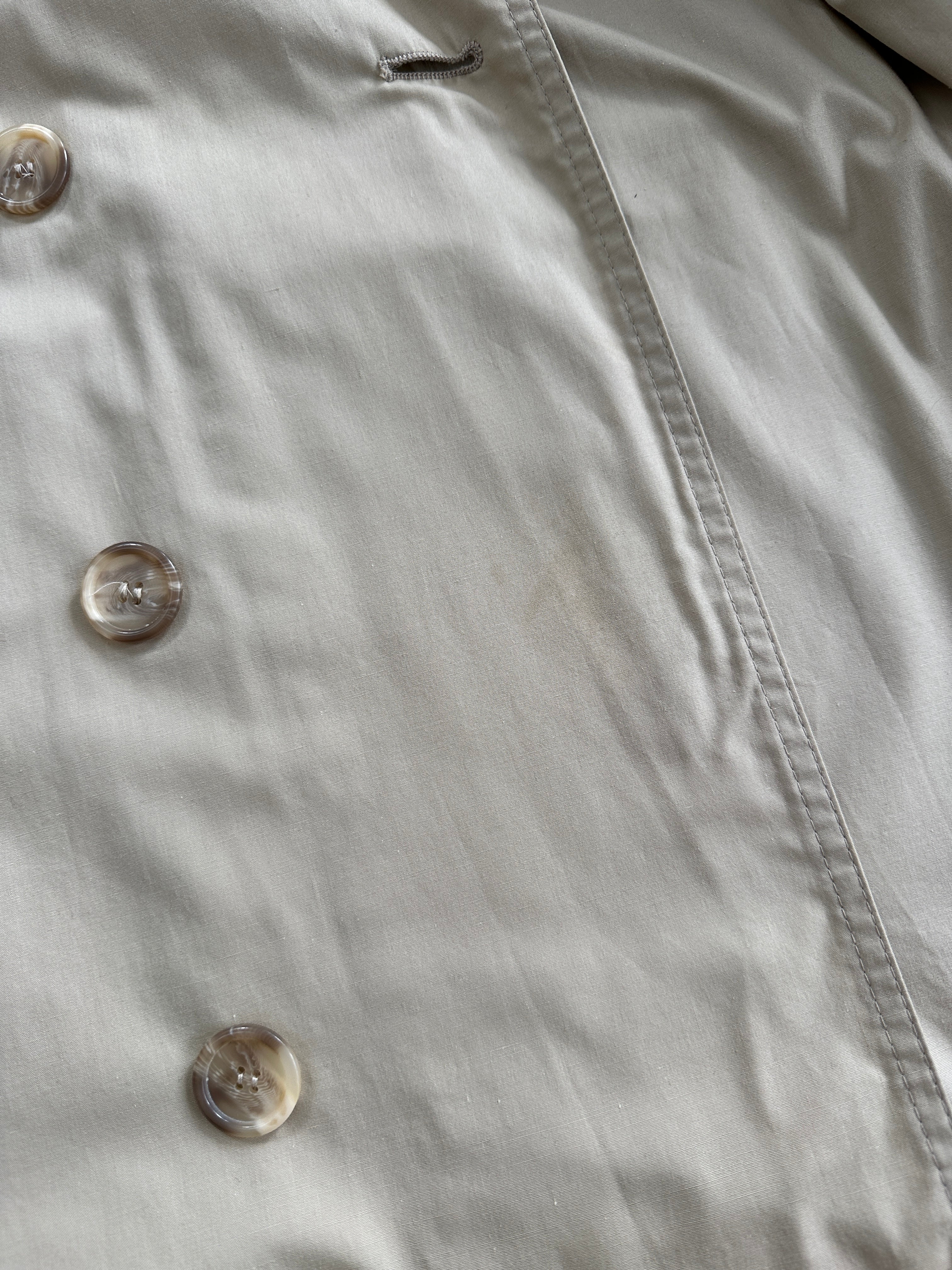 Yves Saint Laurent 80s Cotton Double Breasted Belted Coat - XXL - SYLK