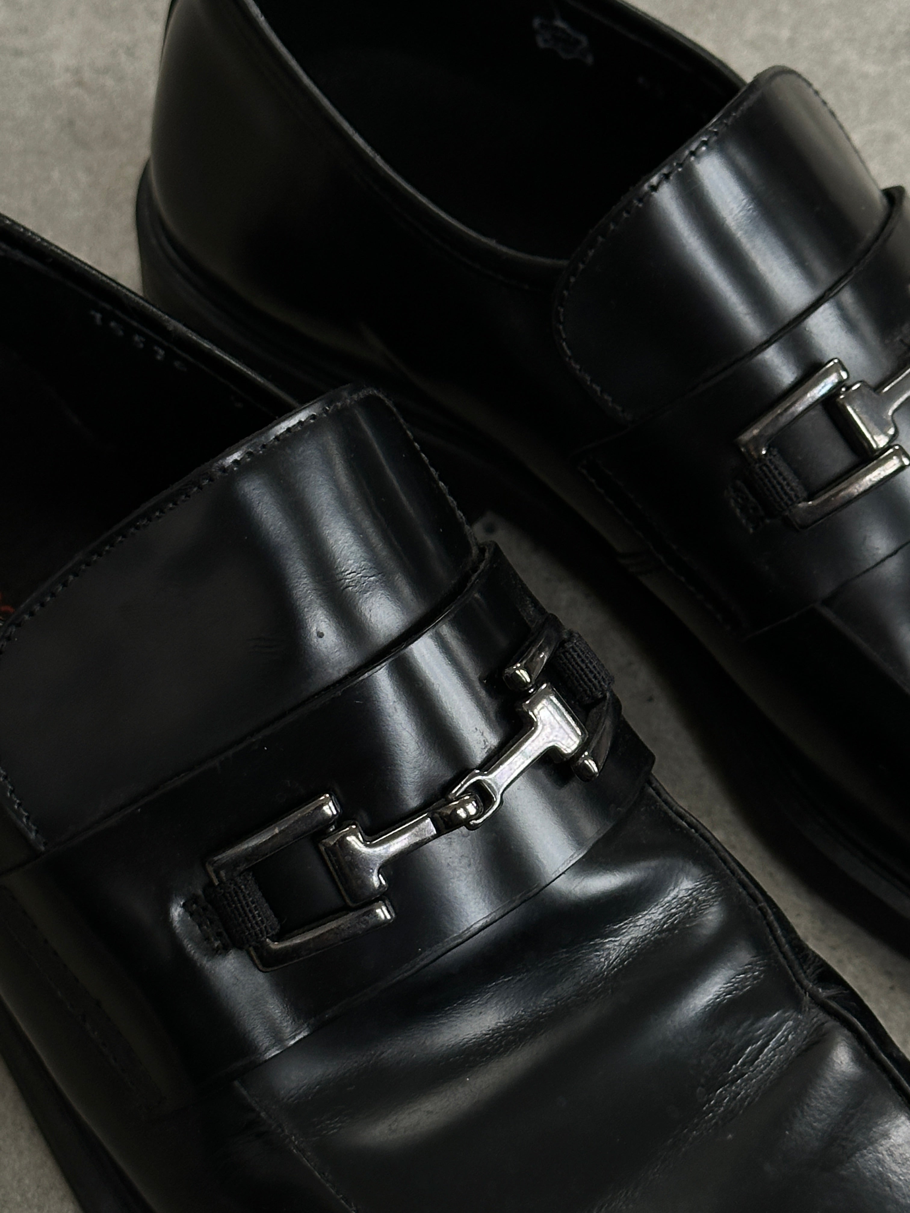 Pierre Cardin leather horsebit loafers in UK size 9, stylish men's shoes with classic horsebit detail.